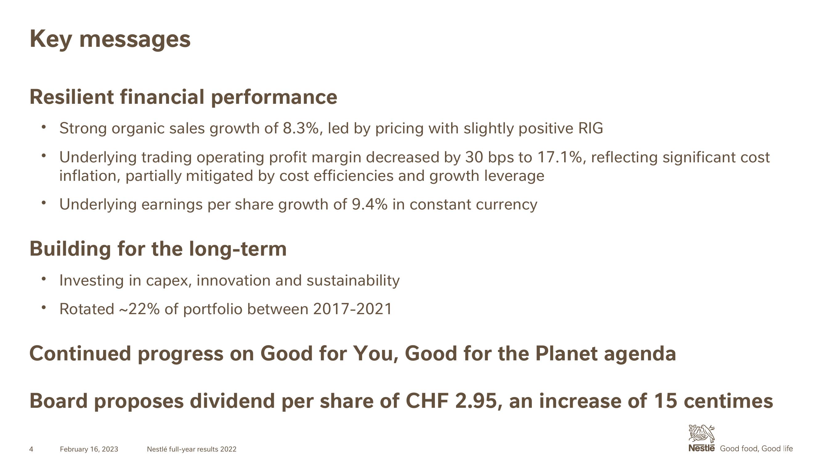 Nestle Results Presentation Deck slide image #4