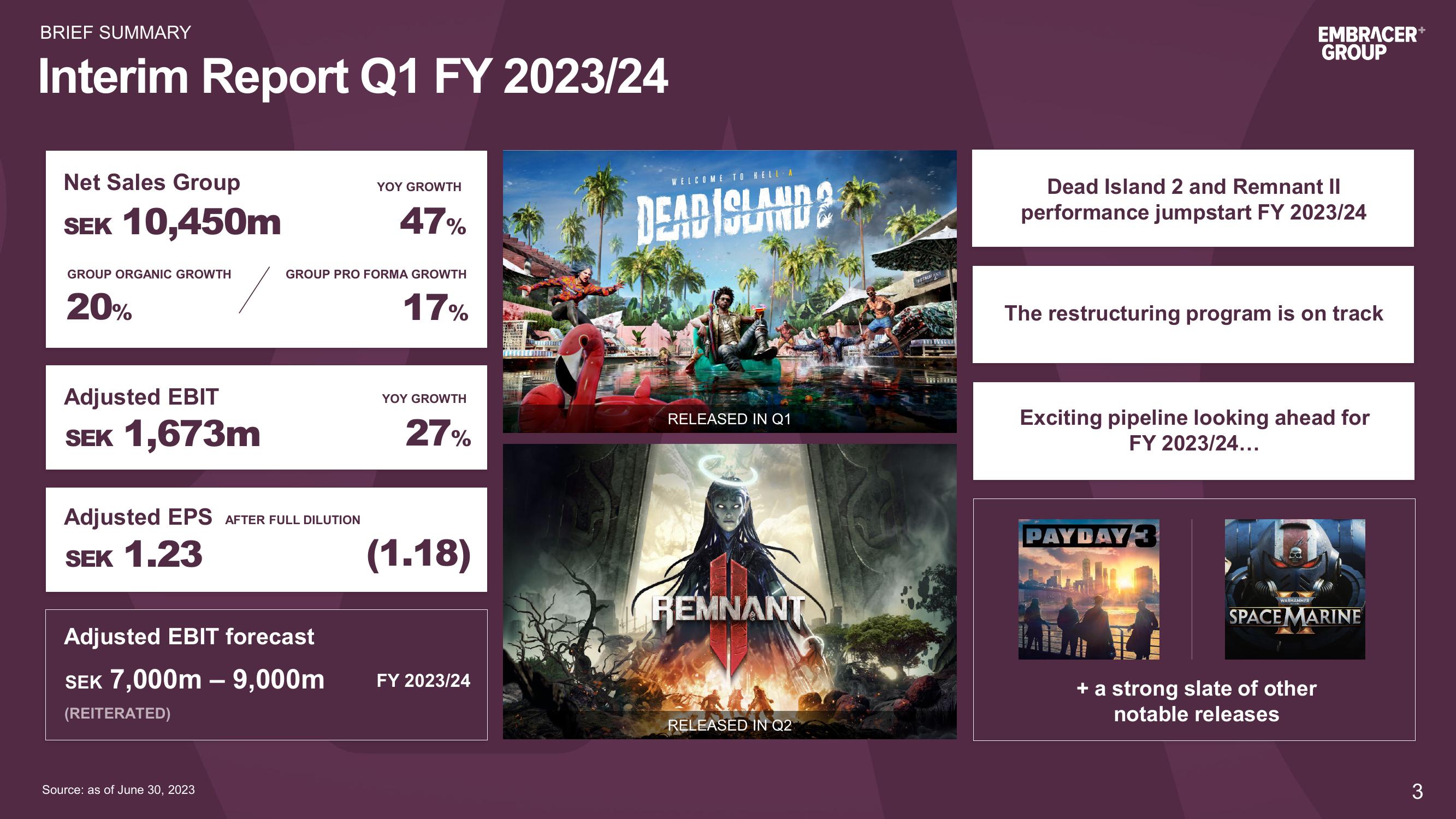Embracer Group Results Presentation Deck slide image #3