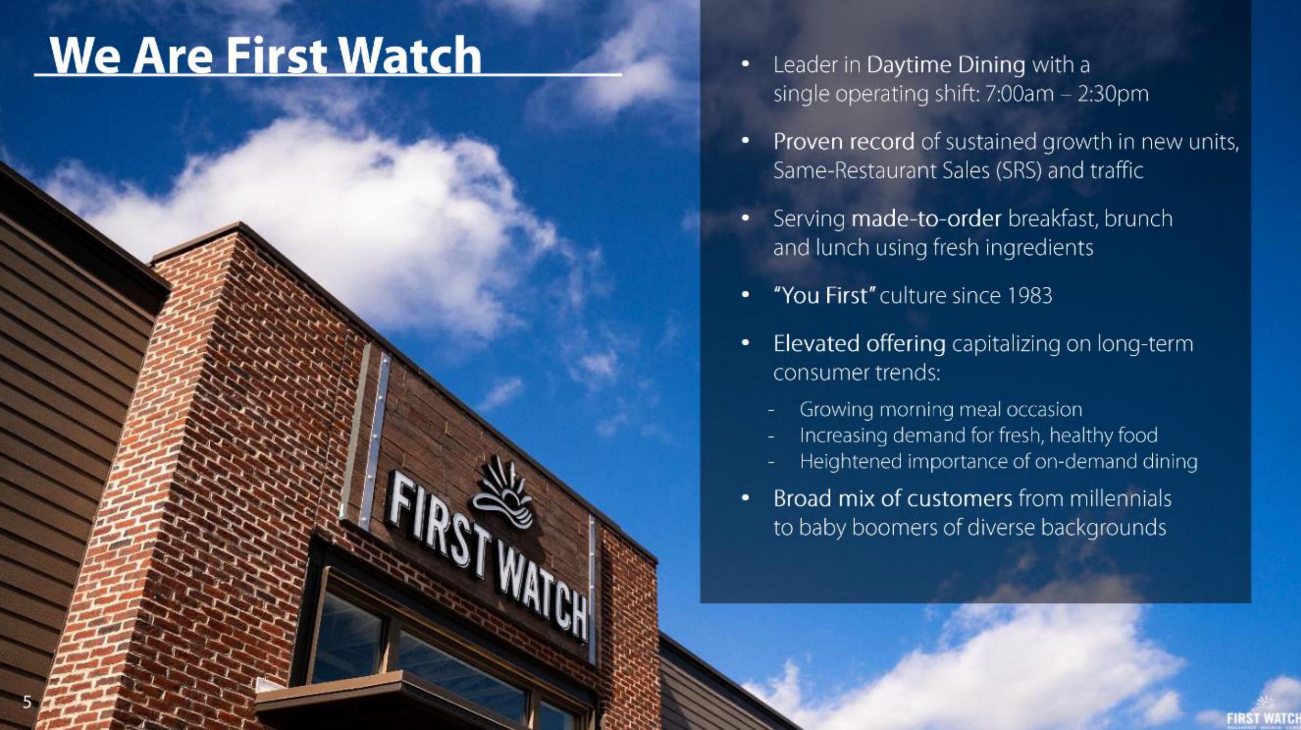 First Watch IPO Presentation Deck slide image #5