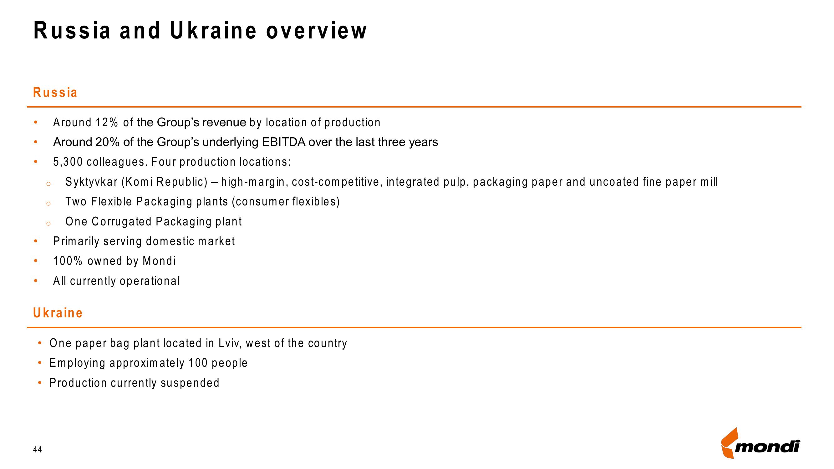 Mondi Results Presentation Deck slide image #44