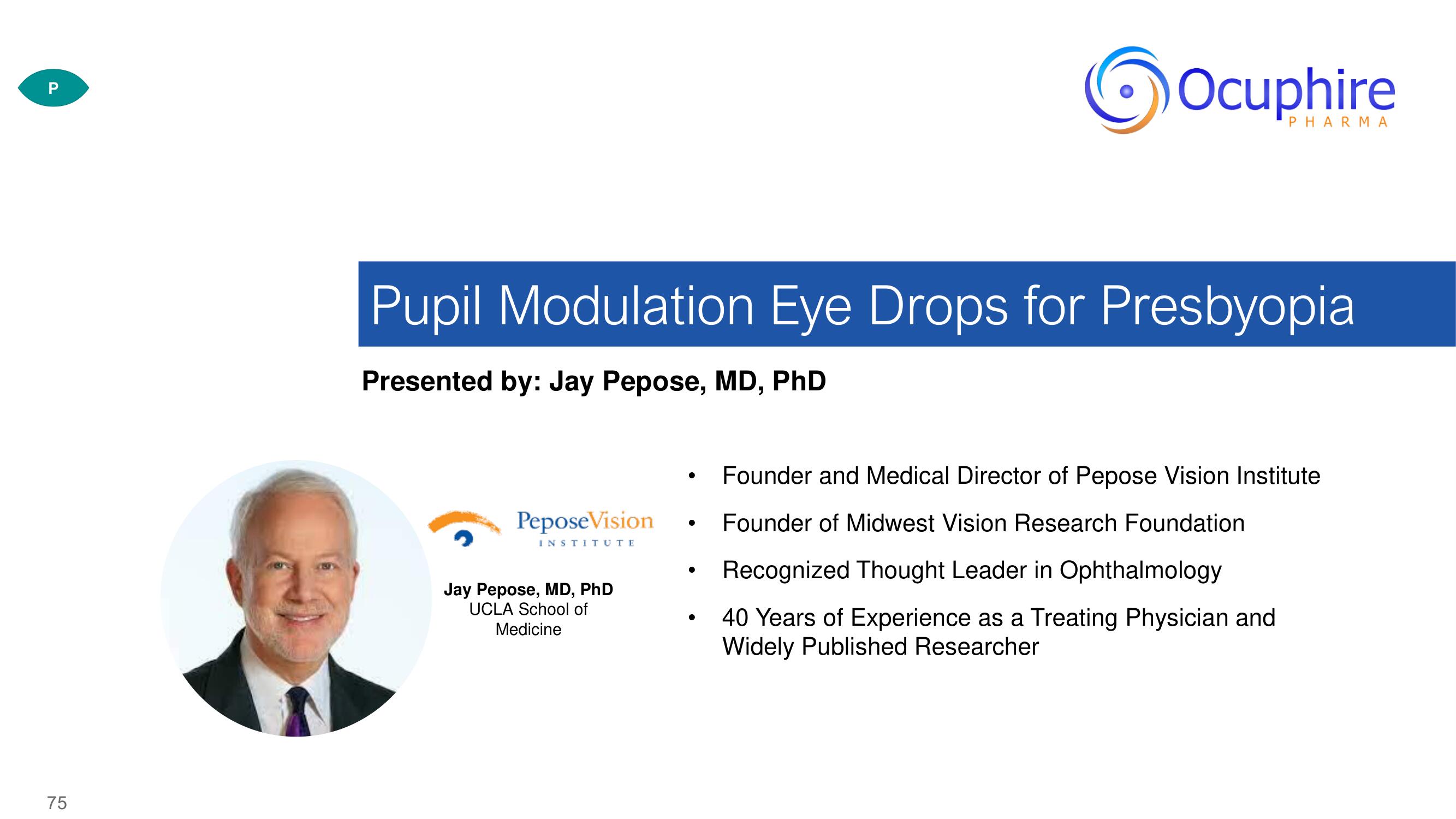 Ocuphire Pharma Investor Day Presentation Deck slide image #75