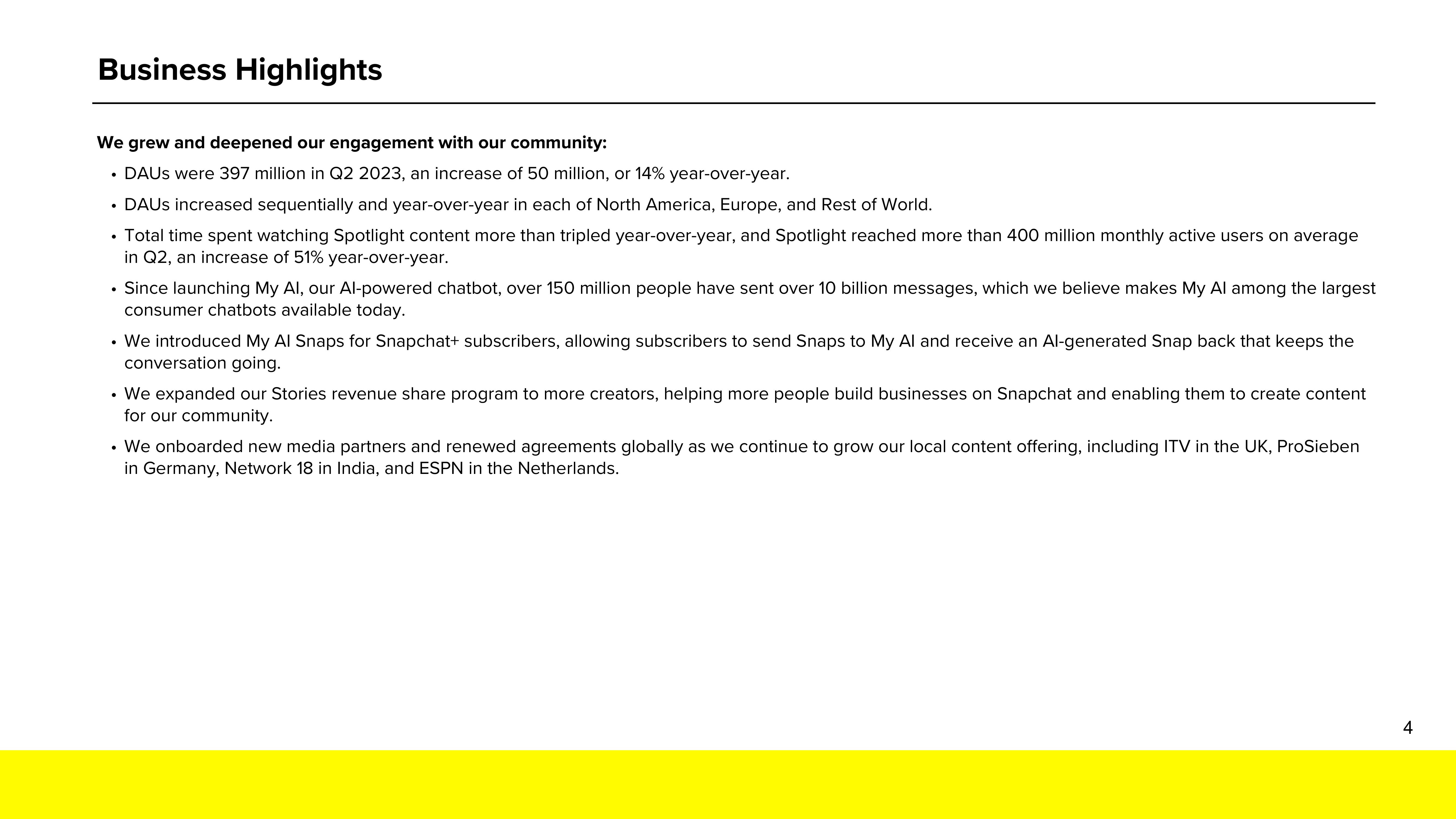 Snap Inc Results Presentation Deck slide image #4