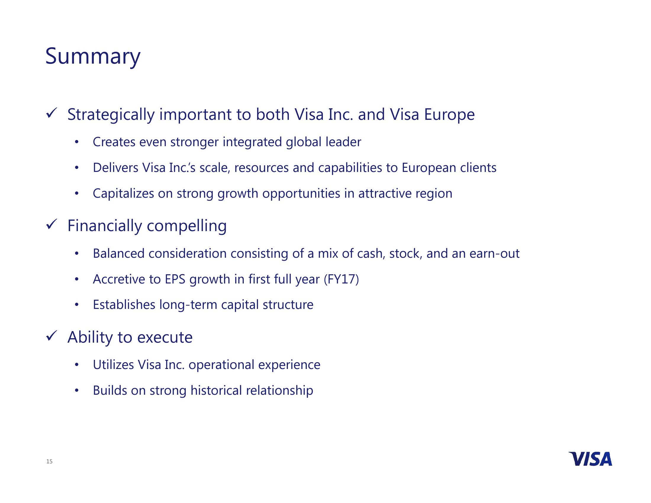 Visa Inc. to Acquire Visa Europe slide image #15