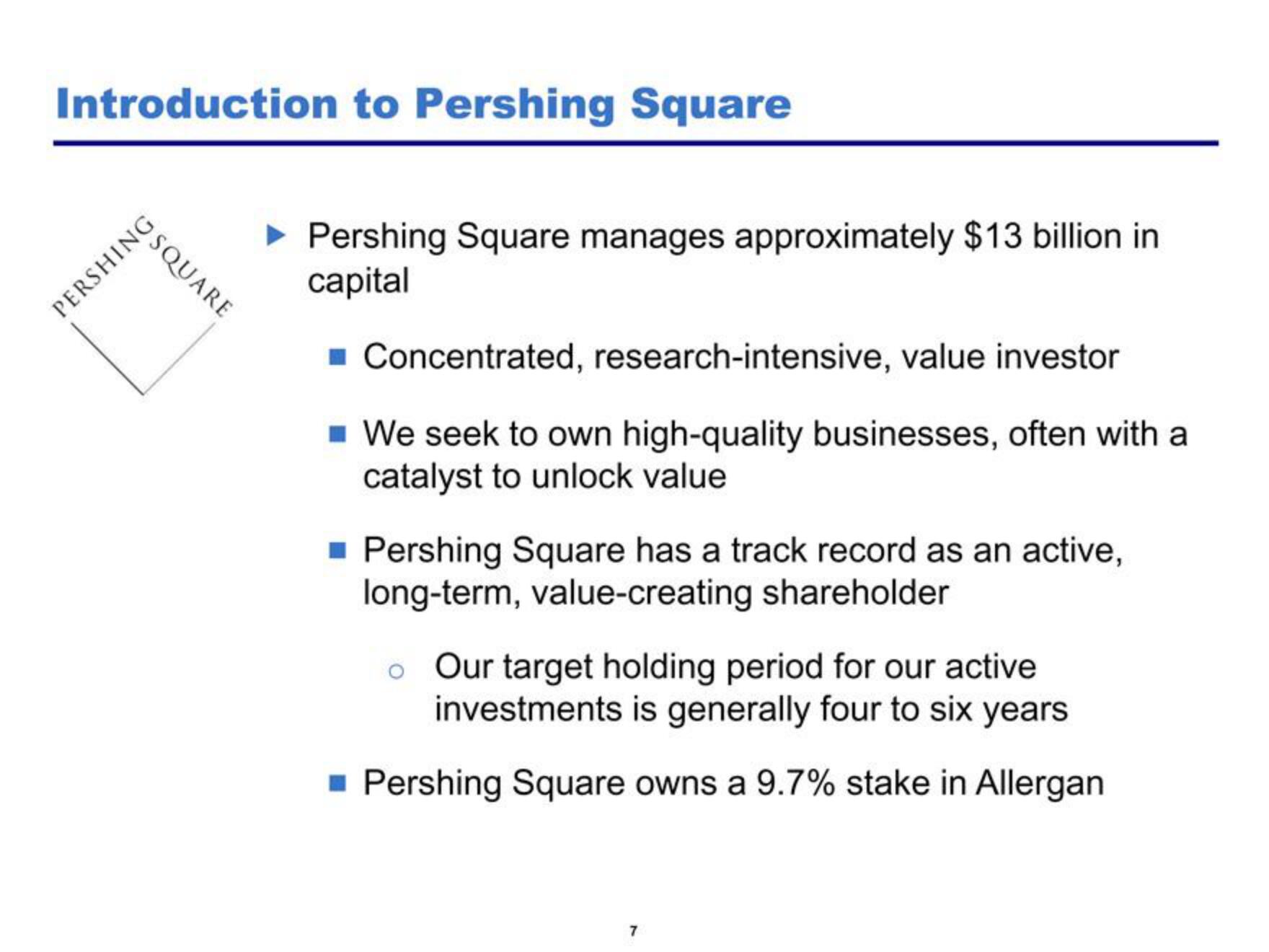 Pershing Square Activist Presentation Deck slide image #7