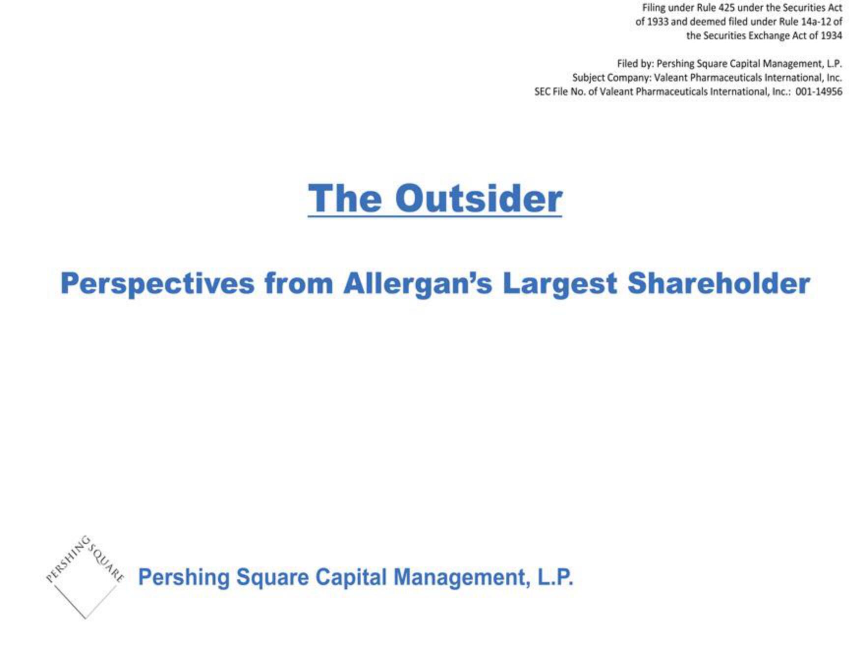 Pershing Square Activist Presentation Deck image