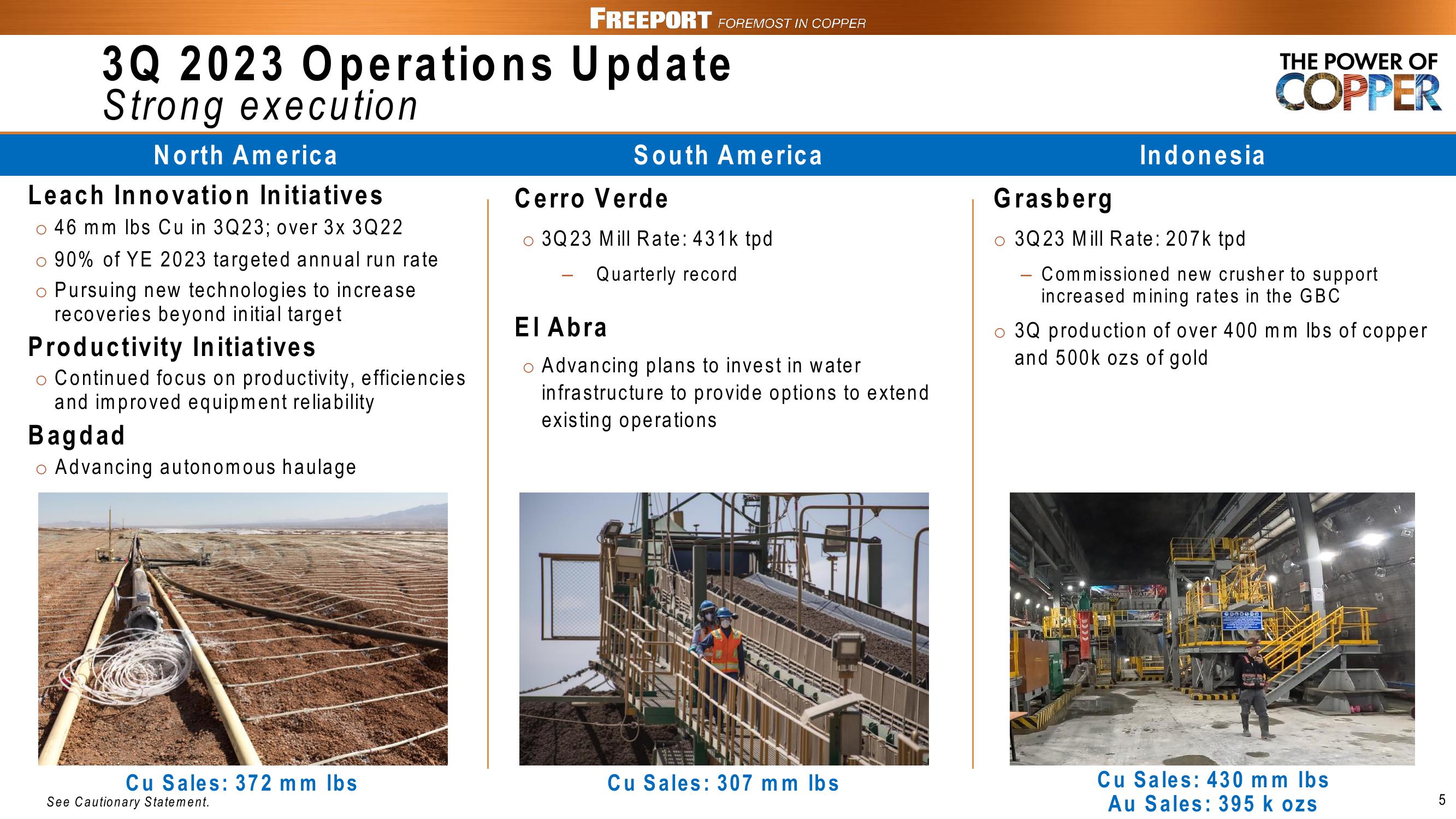 FCX Conference Call 3rd Quarter 2023 Results slide image #5