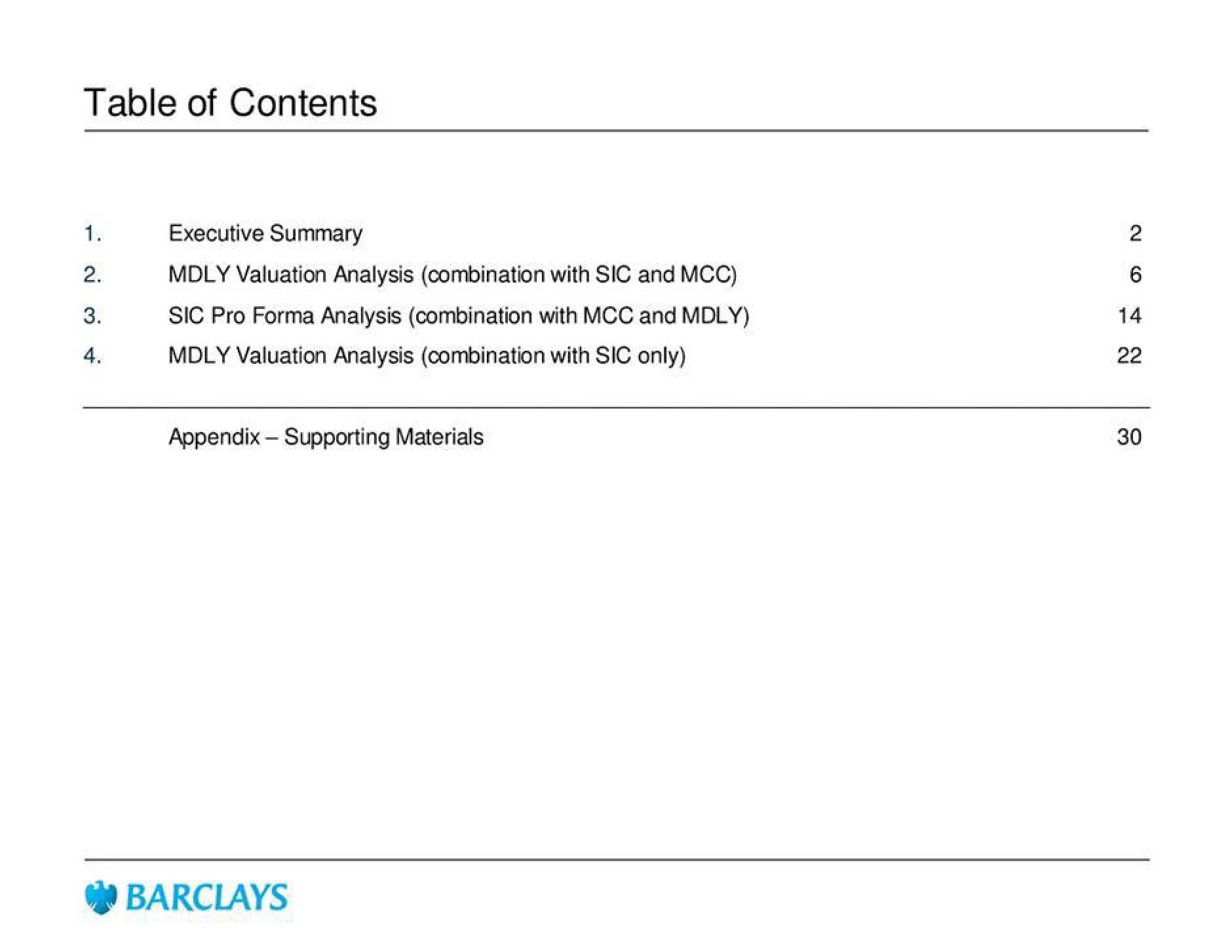 Barclays Investment Banking Pitch Book slide image #2