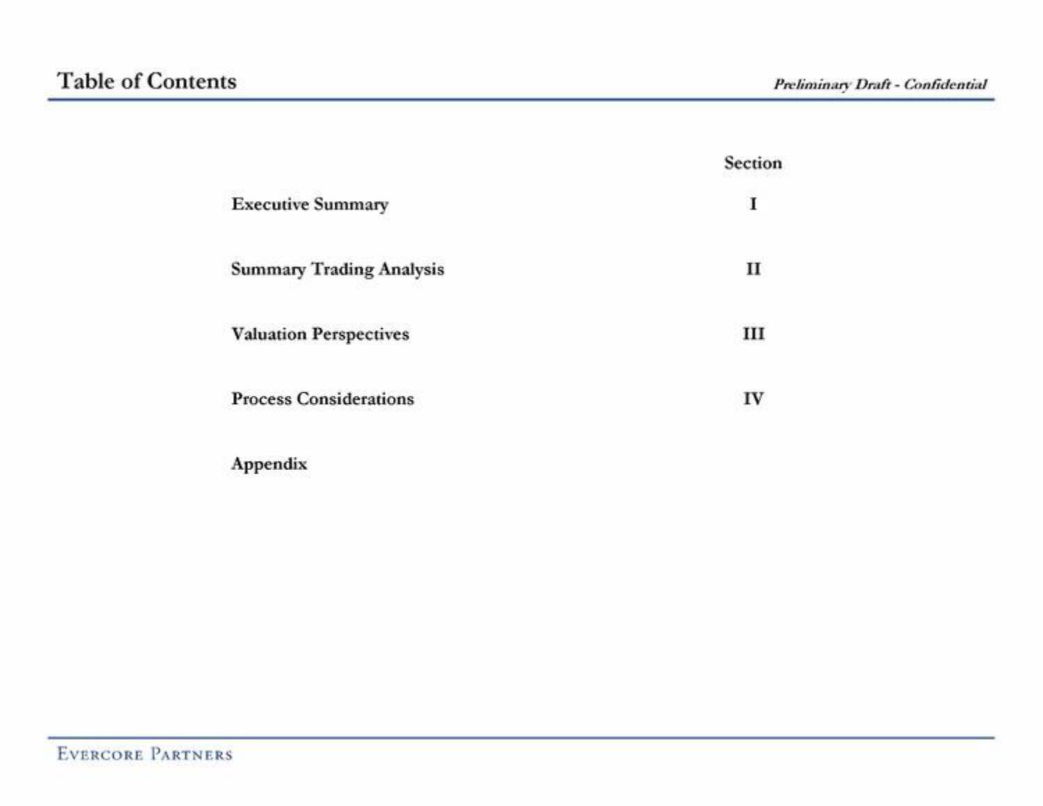 Evercore Investment Banking Pitch Book slide image #3