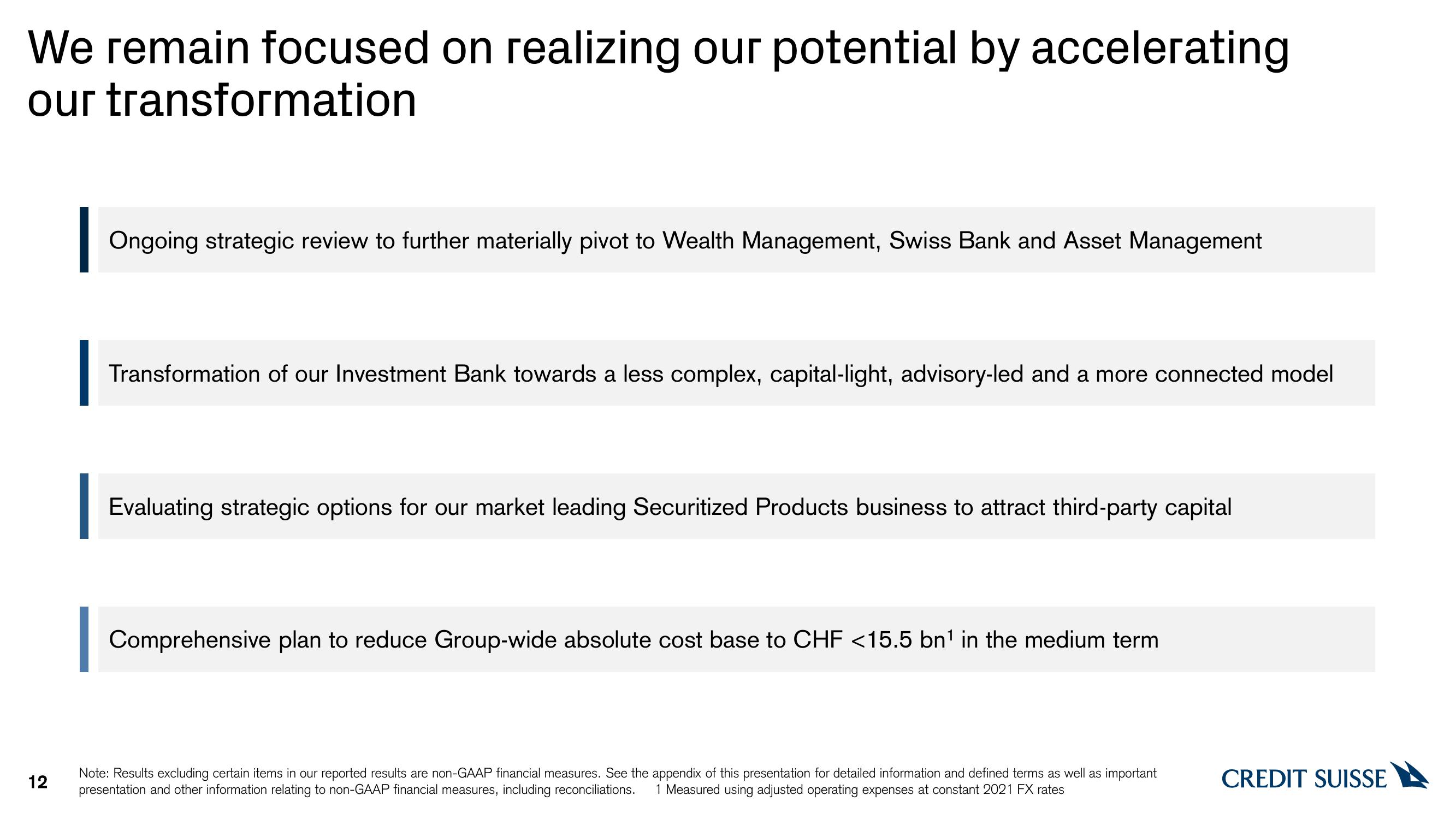 Credit Suisse Results Presentation Deck slide image #12