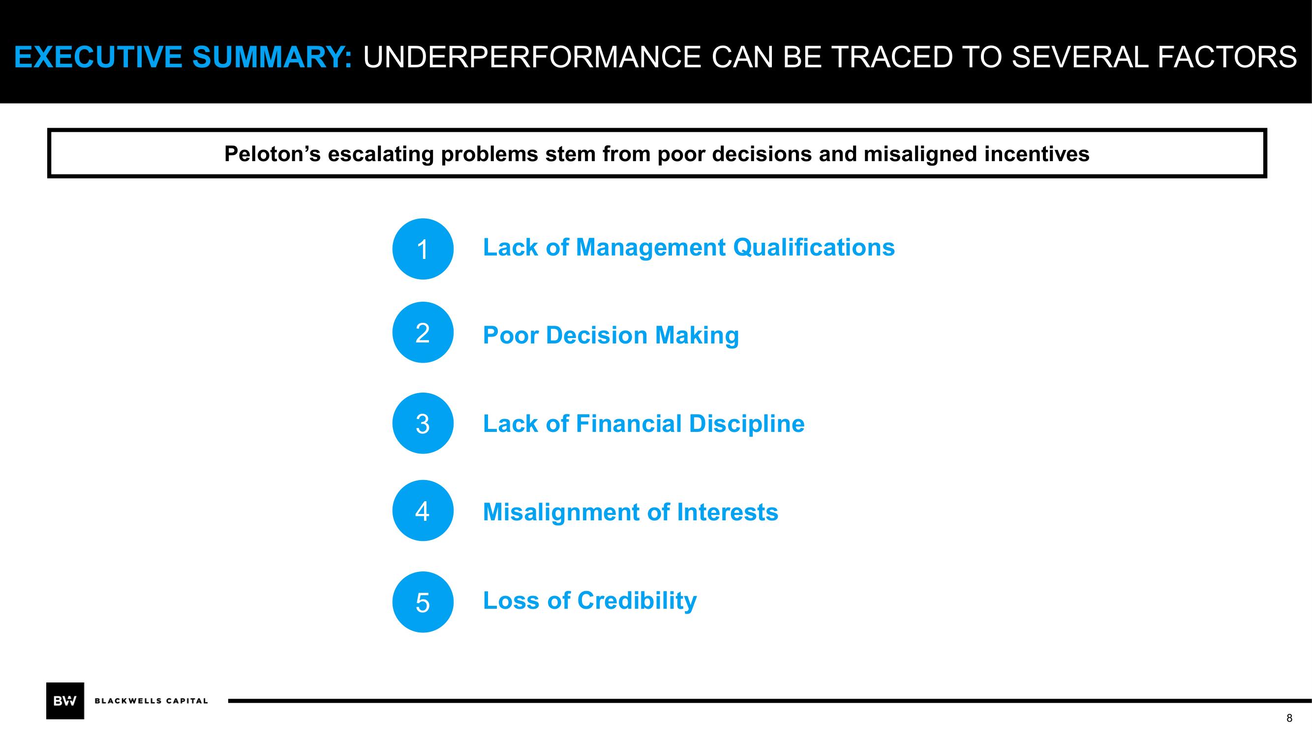 Blackwells Capital Activist Presentation Deck slide image #8