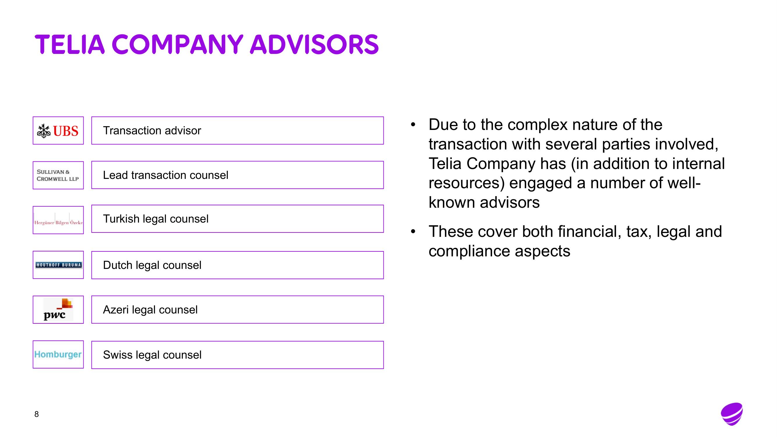 Telia Company Mergers and Acquisitions Presentation Deck slide image #8