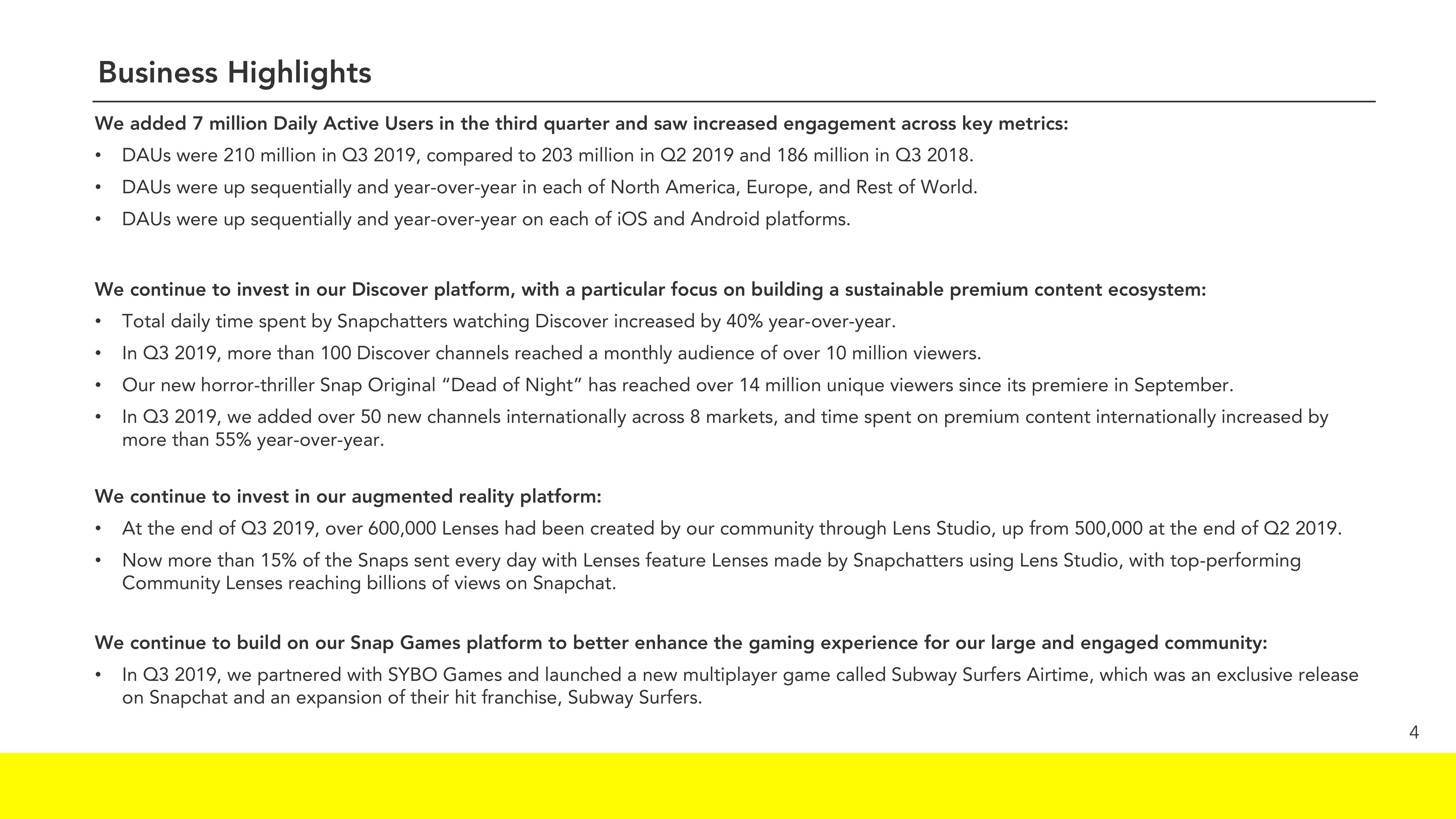 Snap Inc Results Presentation Deck slide image #4