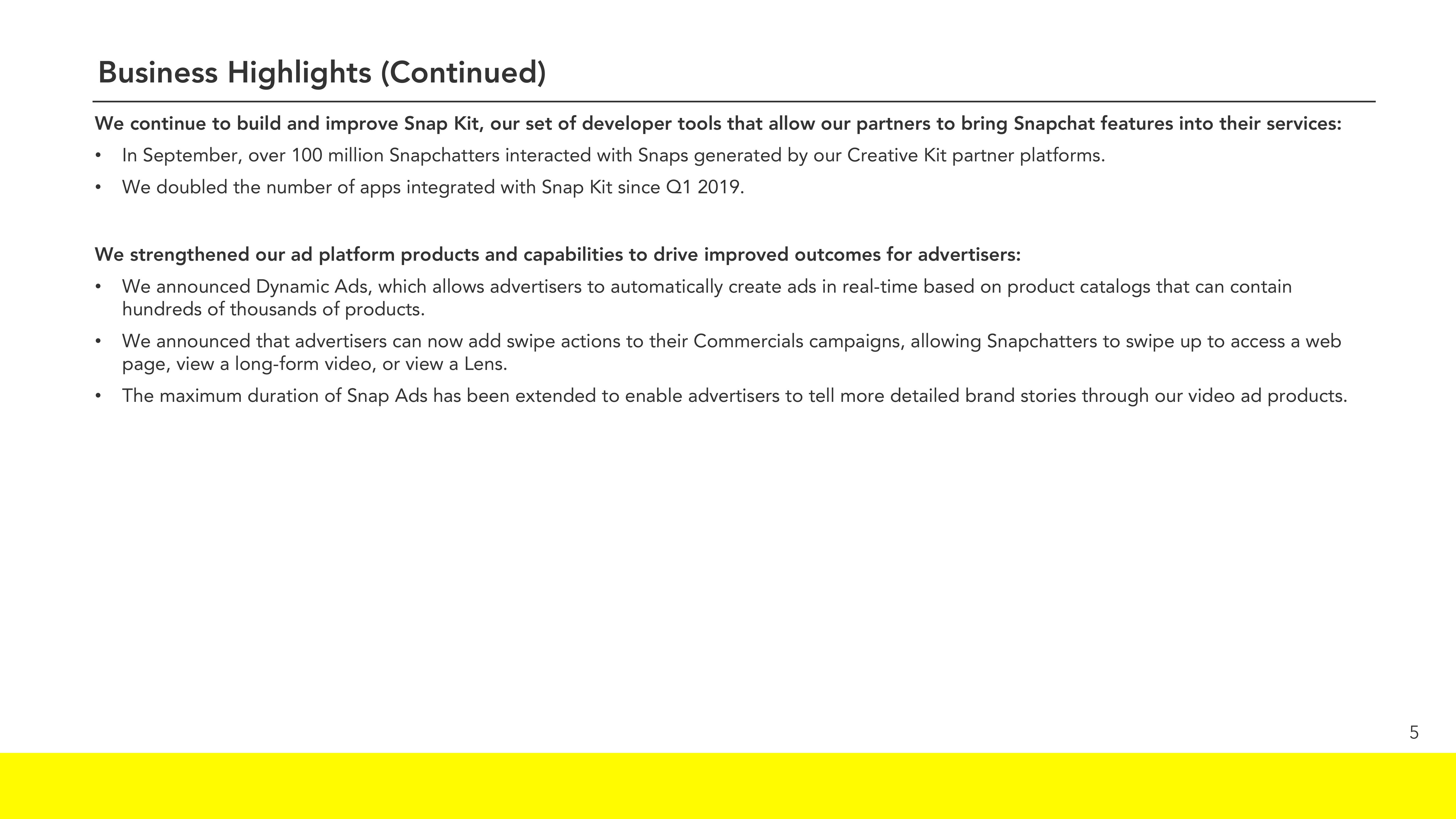 Snap Inc Results Presentation Deck slide image #5