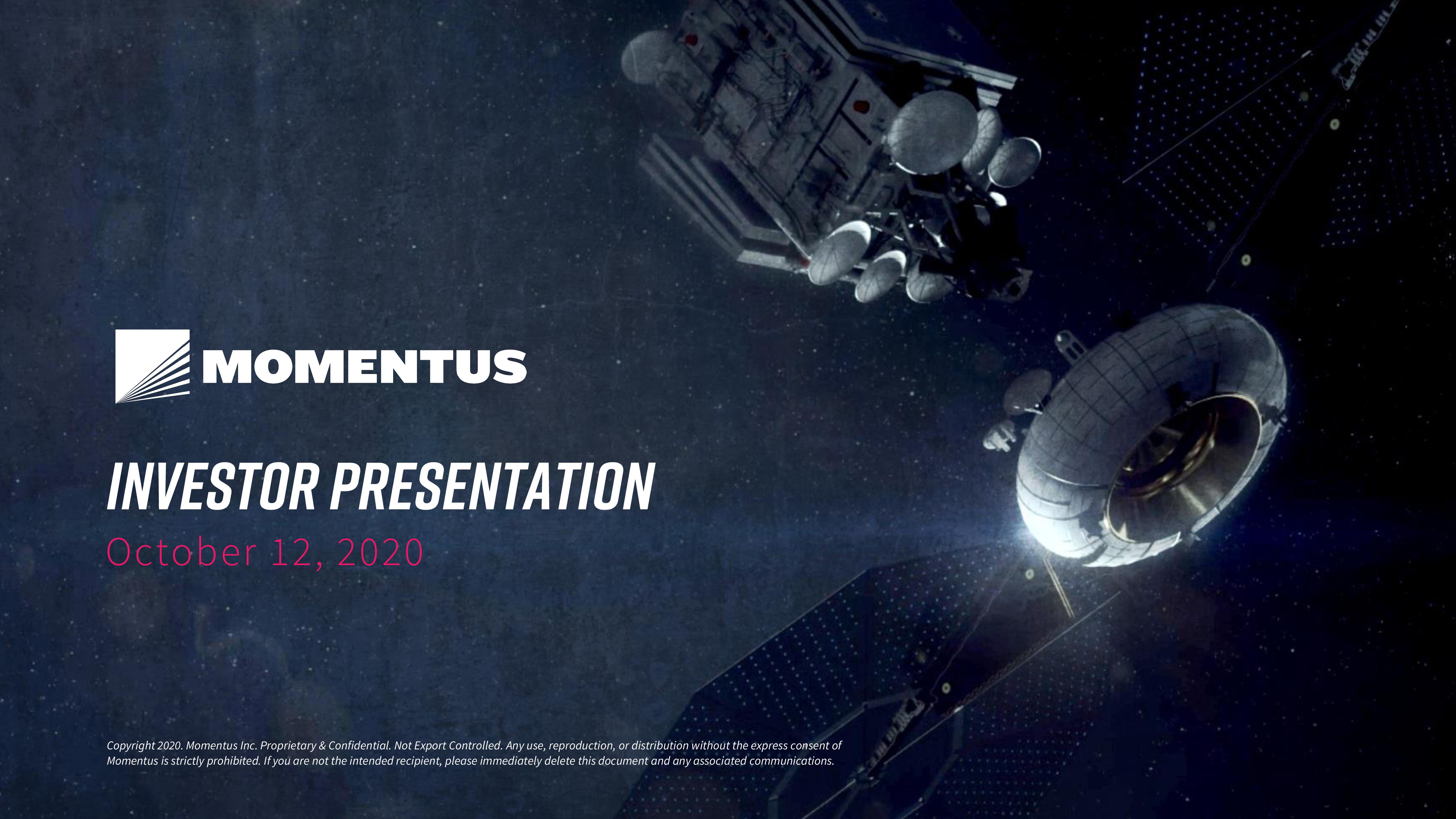 Momentus SPAC Presentation Deck image