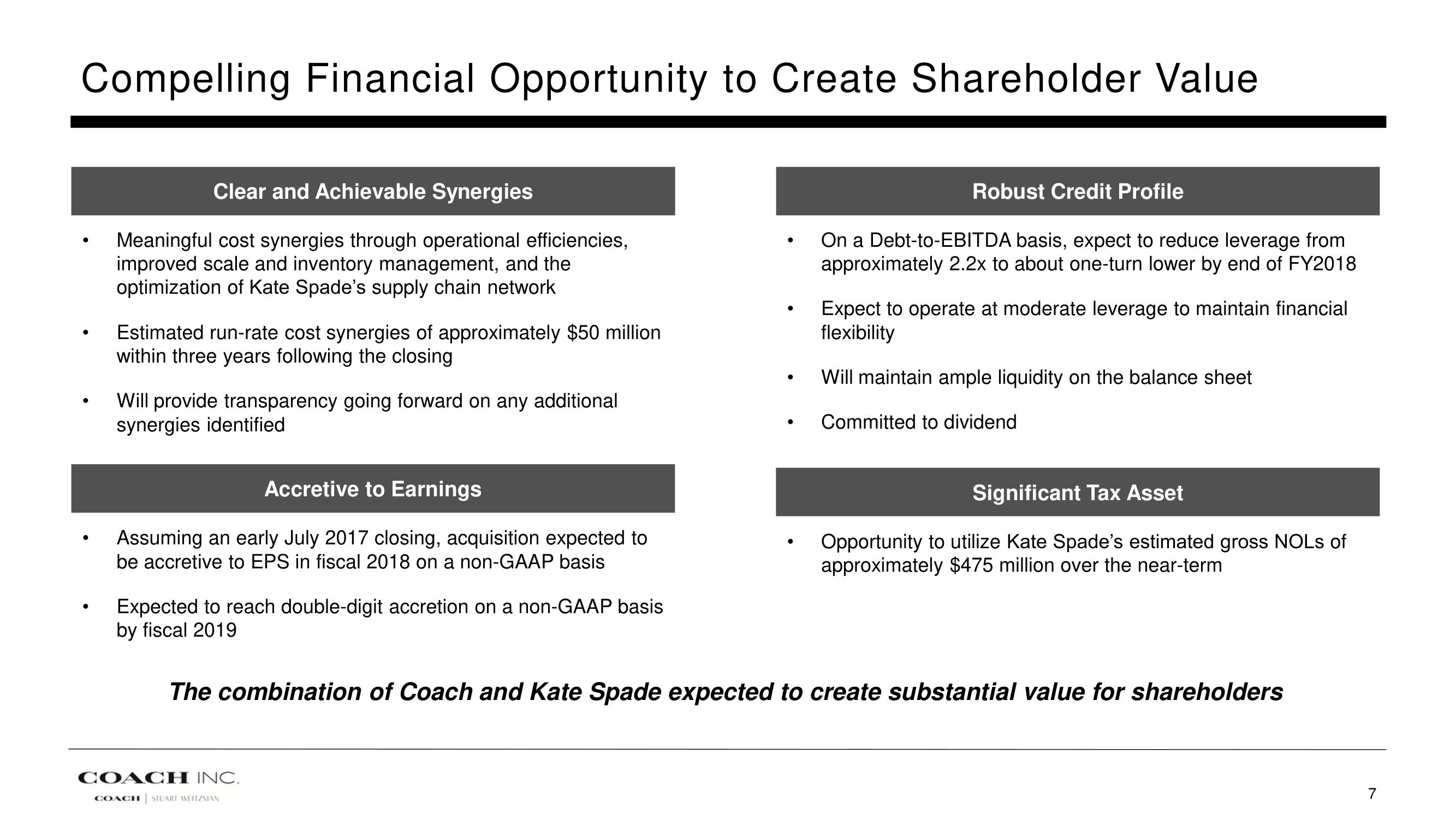 Tapestry Mergers and Acquisitions Presentation Deck slide image #7