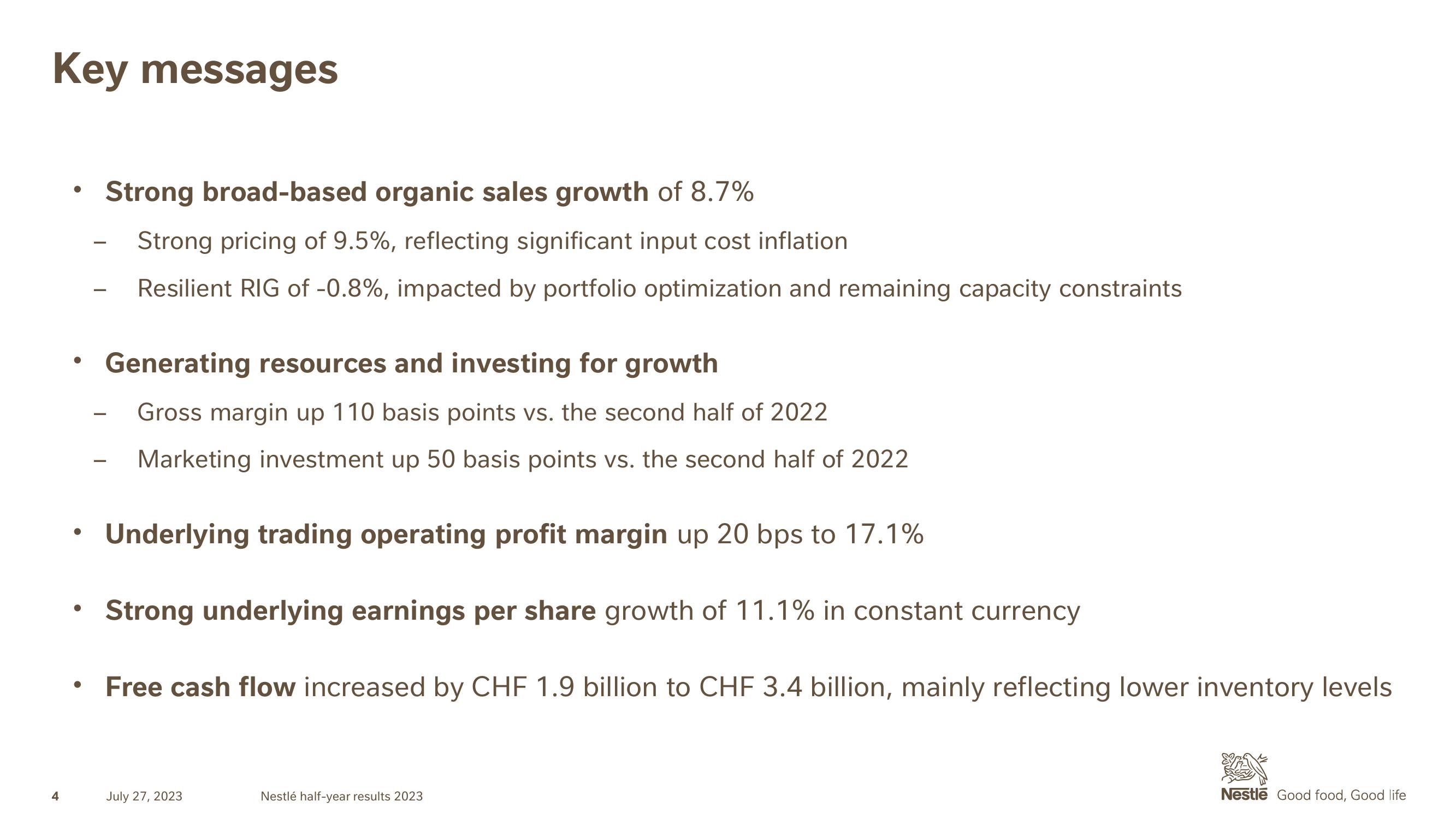 Nestle Results Presentation Deck slide image #4