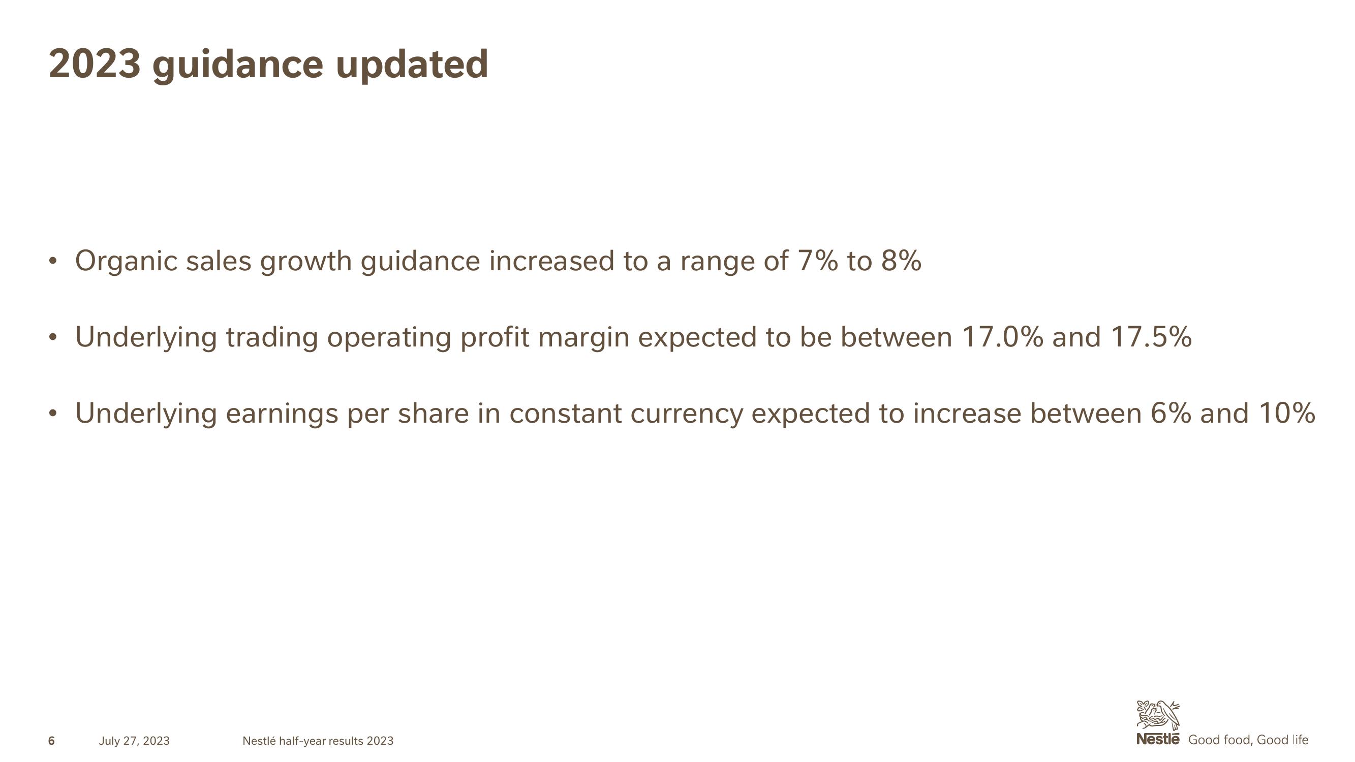 Nestle Results Presentation Deck slide image #6