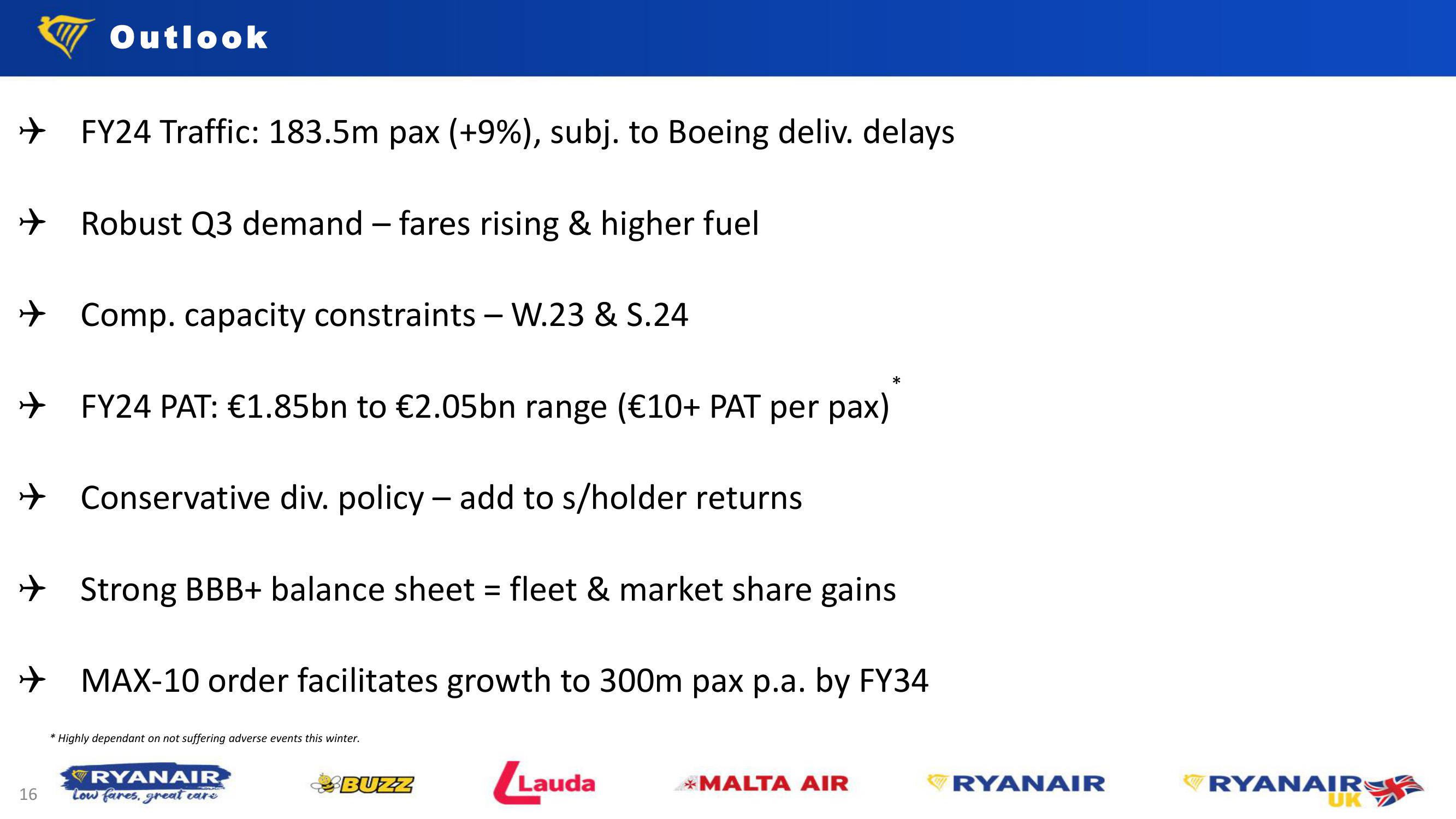 Ryanair H1 Results – Nov. 23 slide image #16