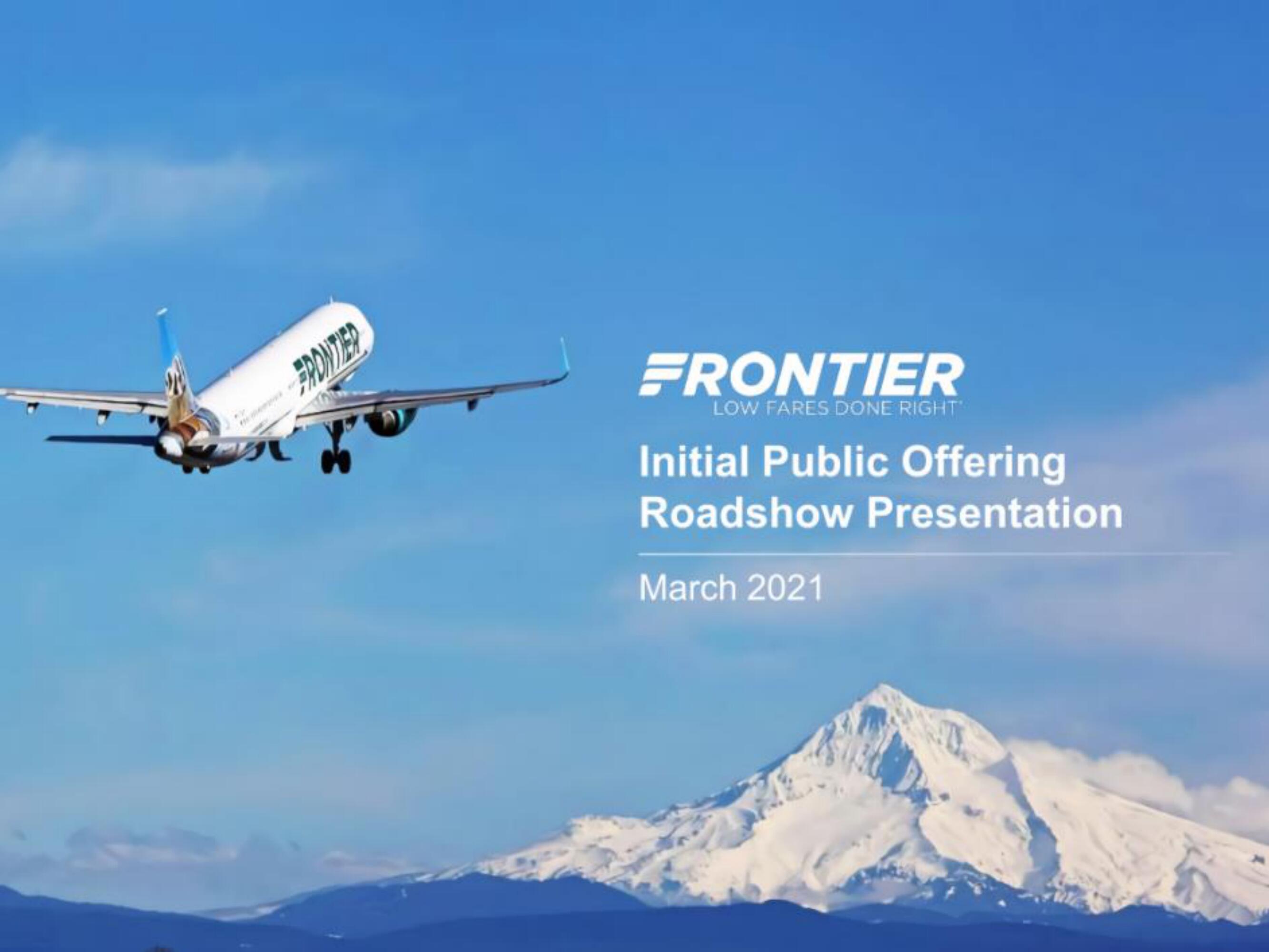 Frontier IPO Presentation Deck image