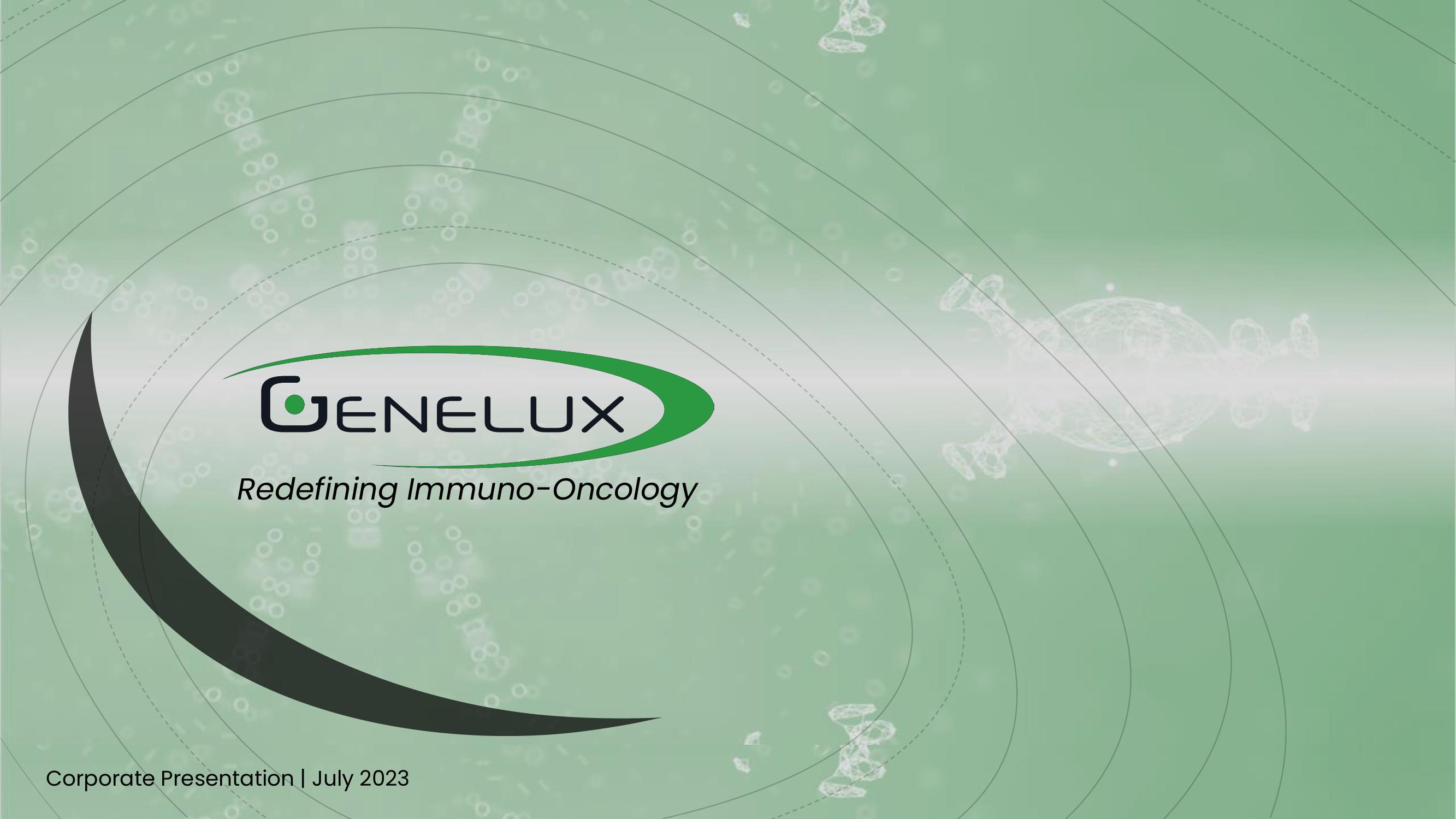 Genelux Investor Presentation Deck image