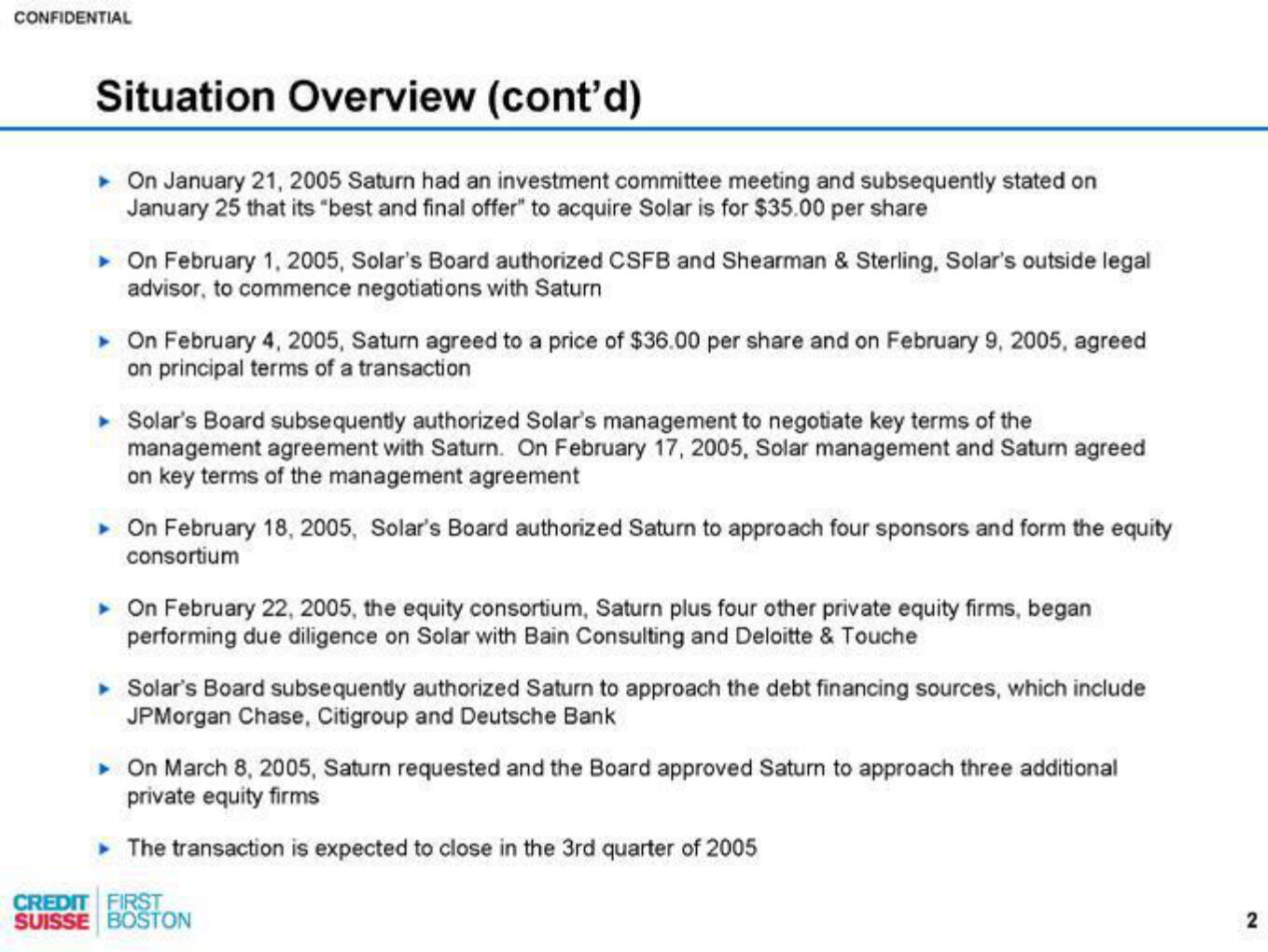 Credit Suisse Investment Banking Pitch Book slide image #3