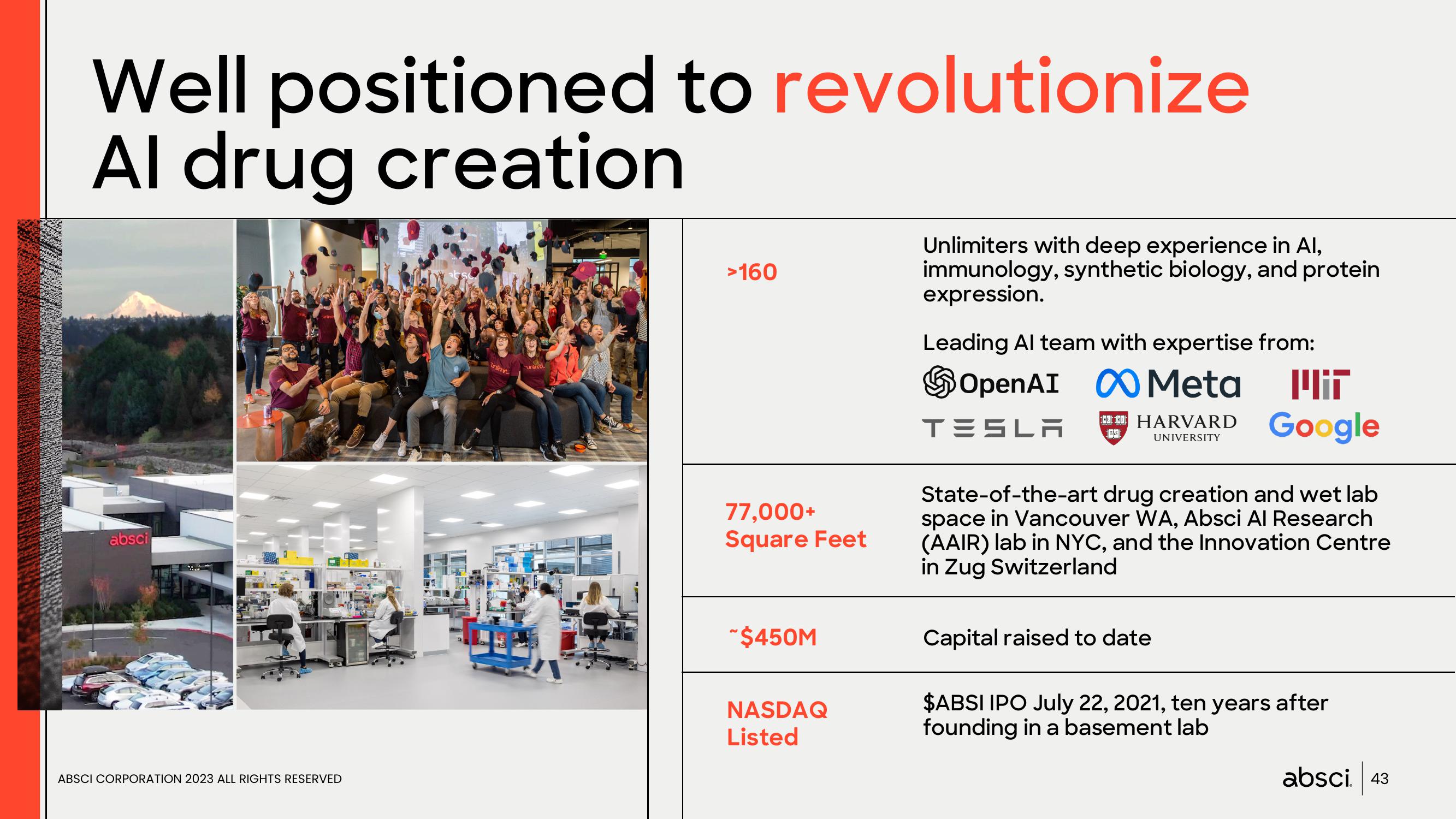 Absci Investor Presentation Deck slide image #43