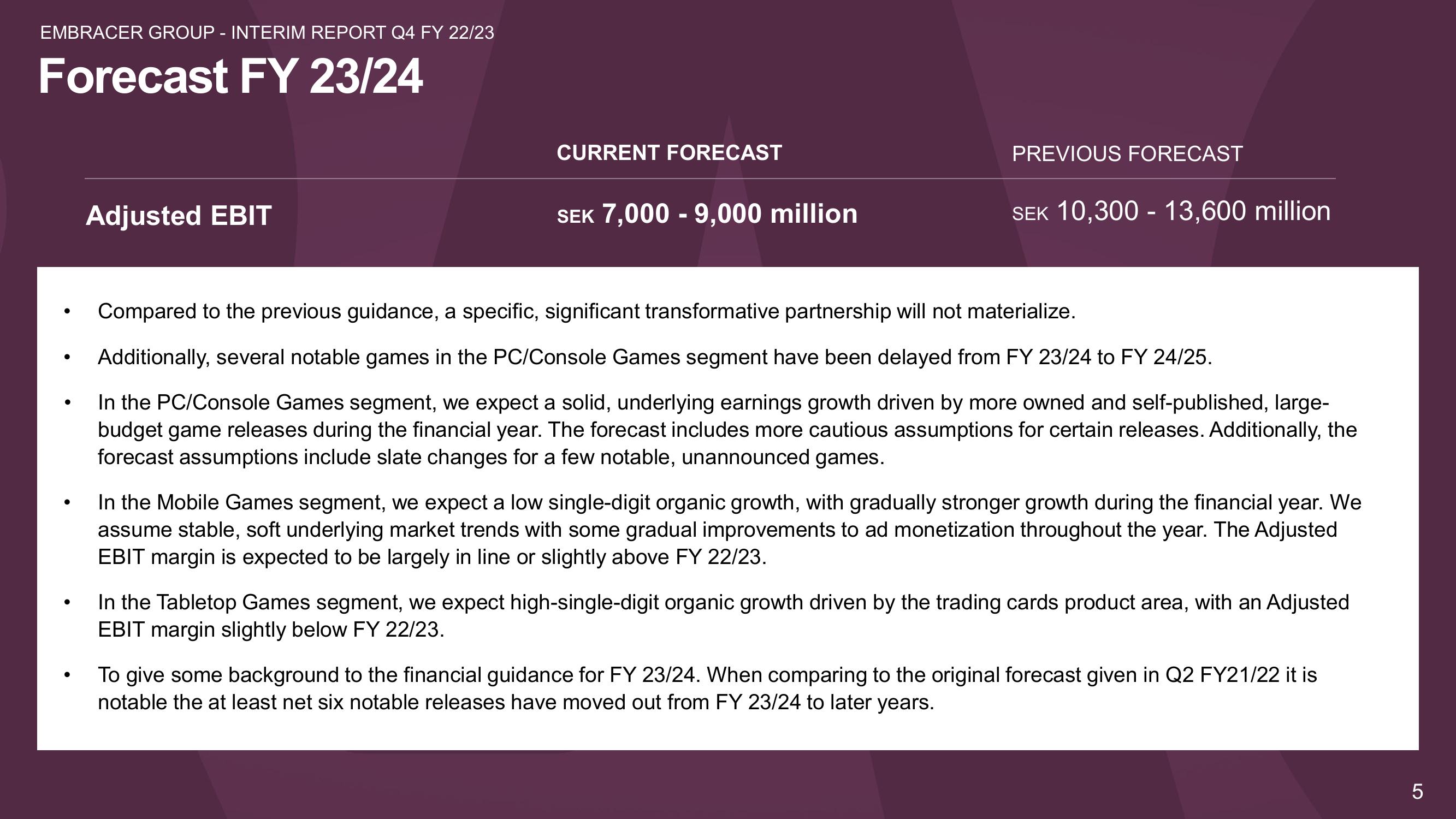 Embracer Group Results Presentation Deck slide image #5