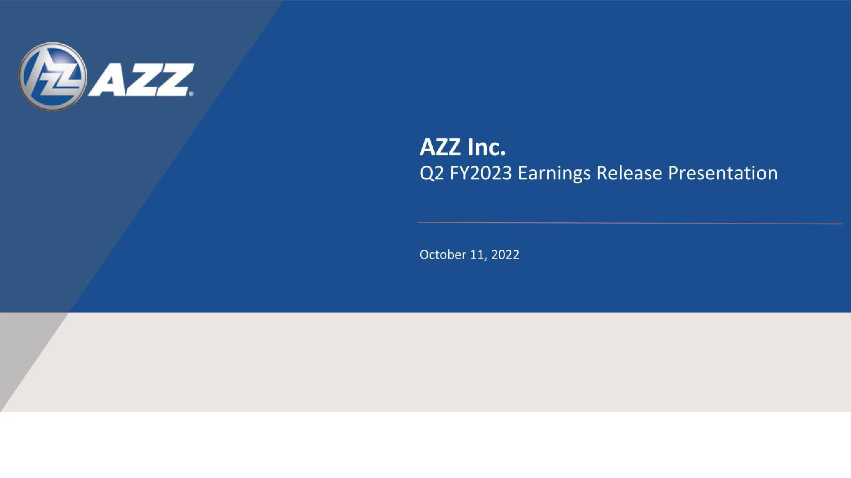 AZZ Results Presentation Deck image