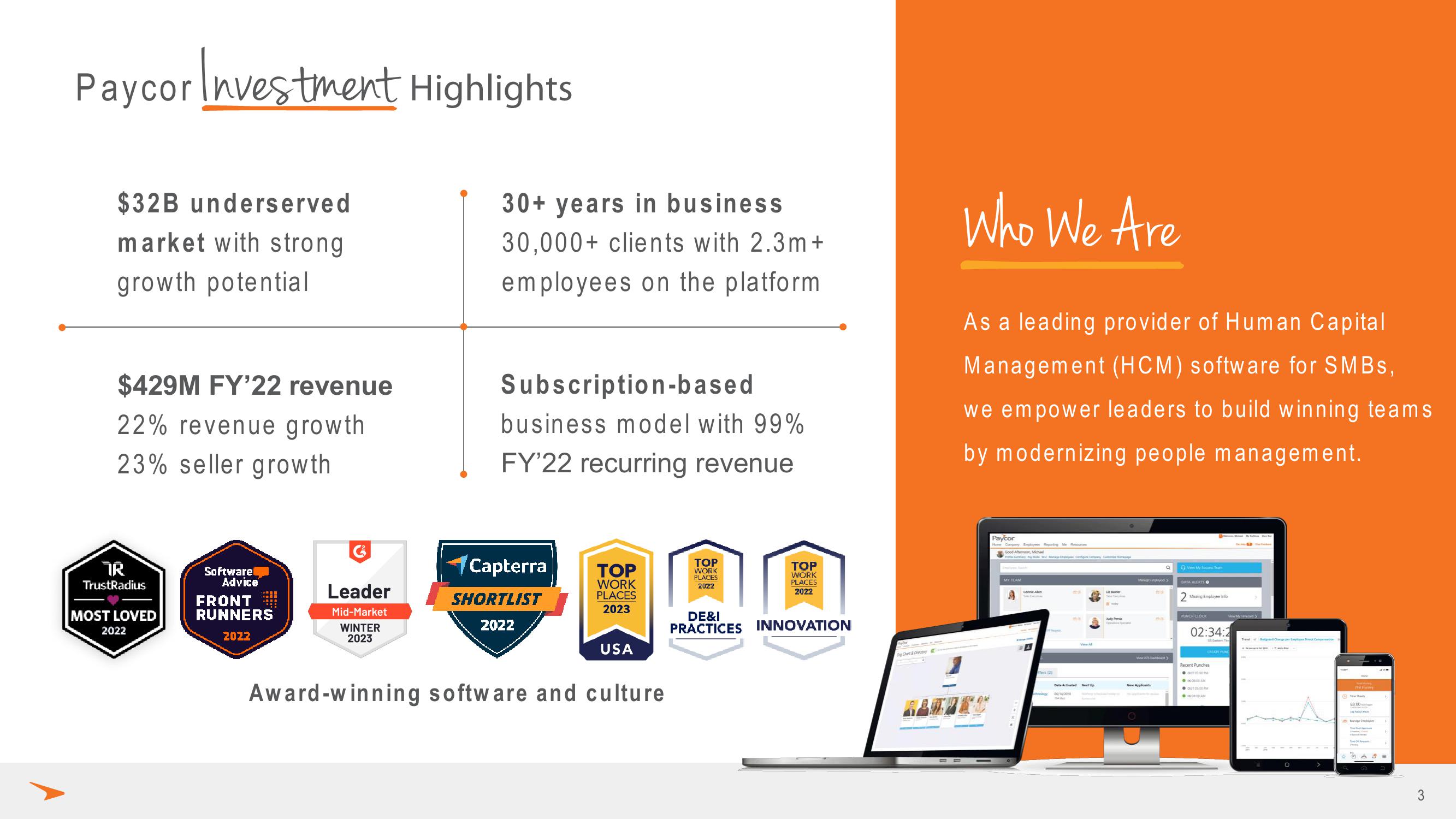 Paycor Investor Presentation Deck slide image #3
