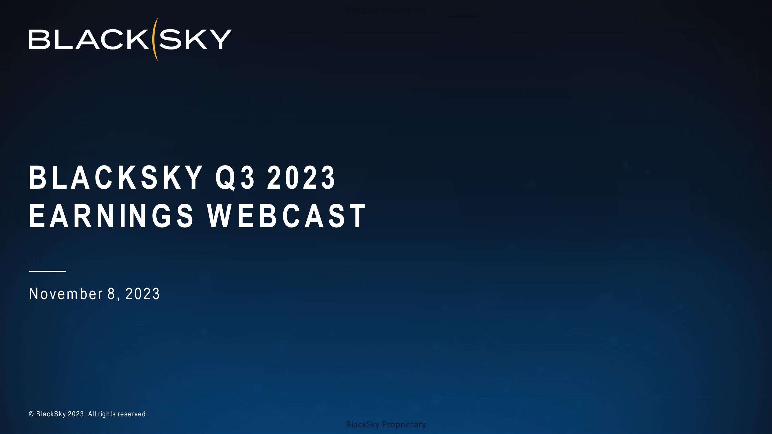 BlackSky Results Presentation Deck image