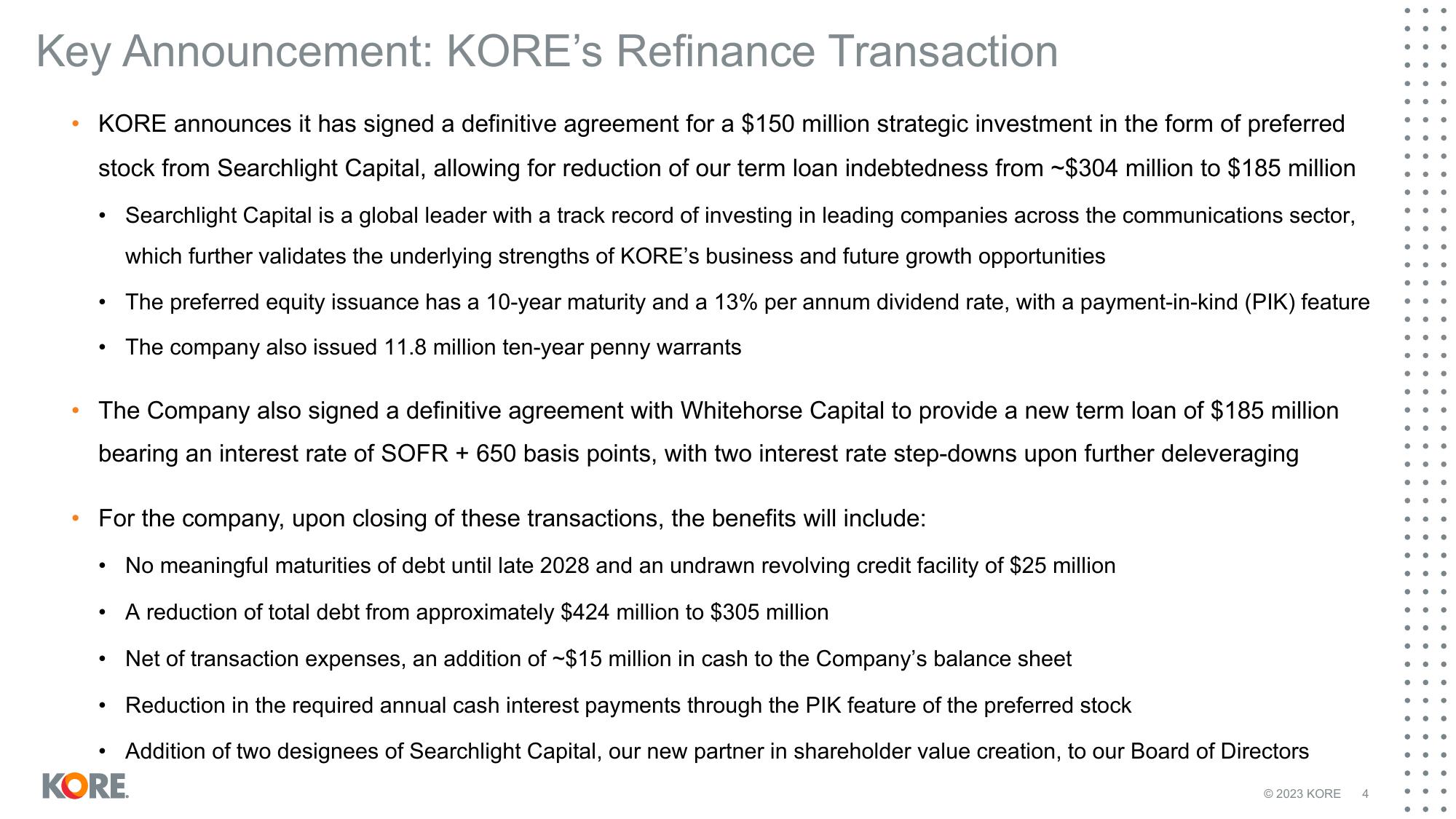 Kore Results Presentation Deck slide image