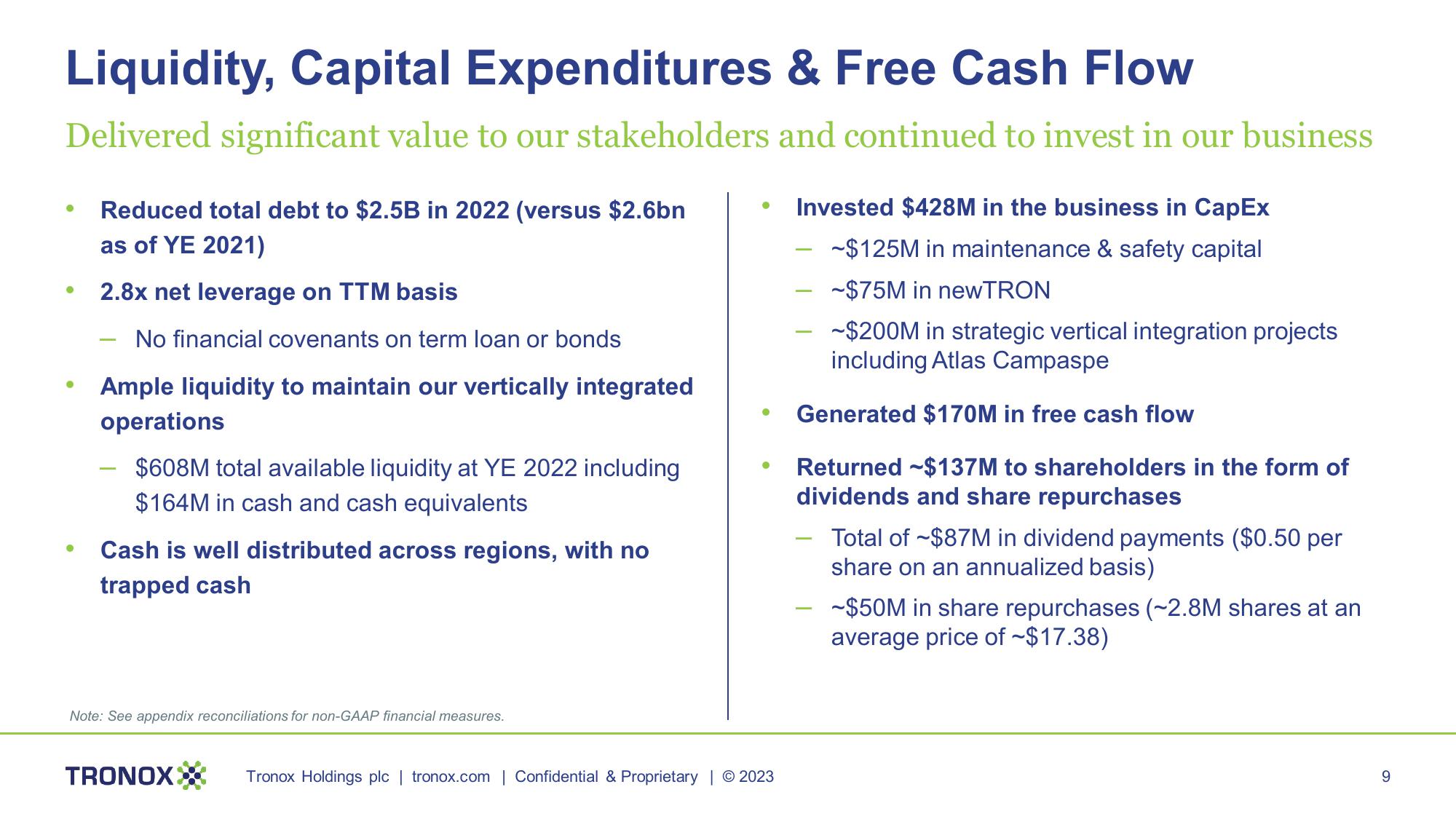 Tronox Investor Presentation slide image #9