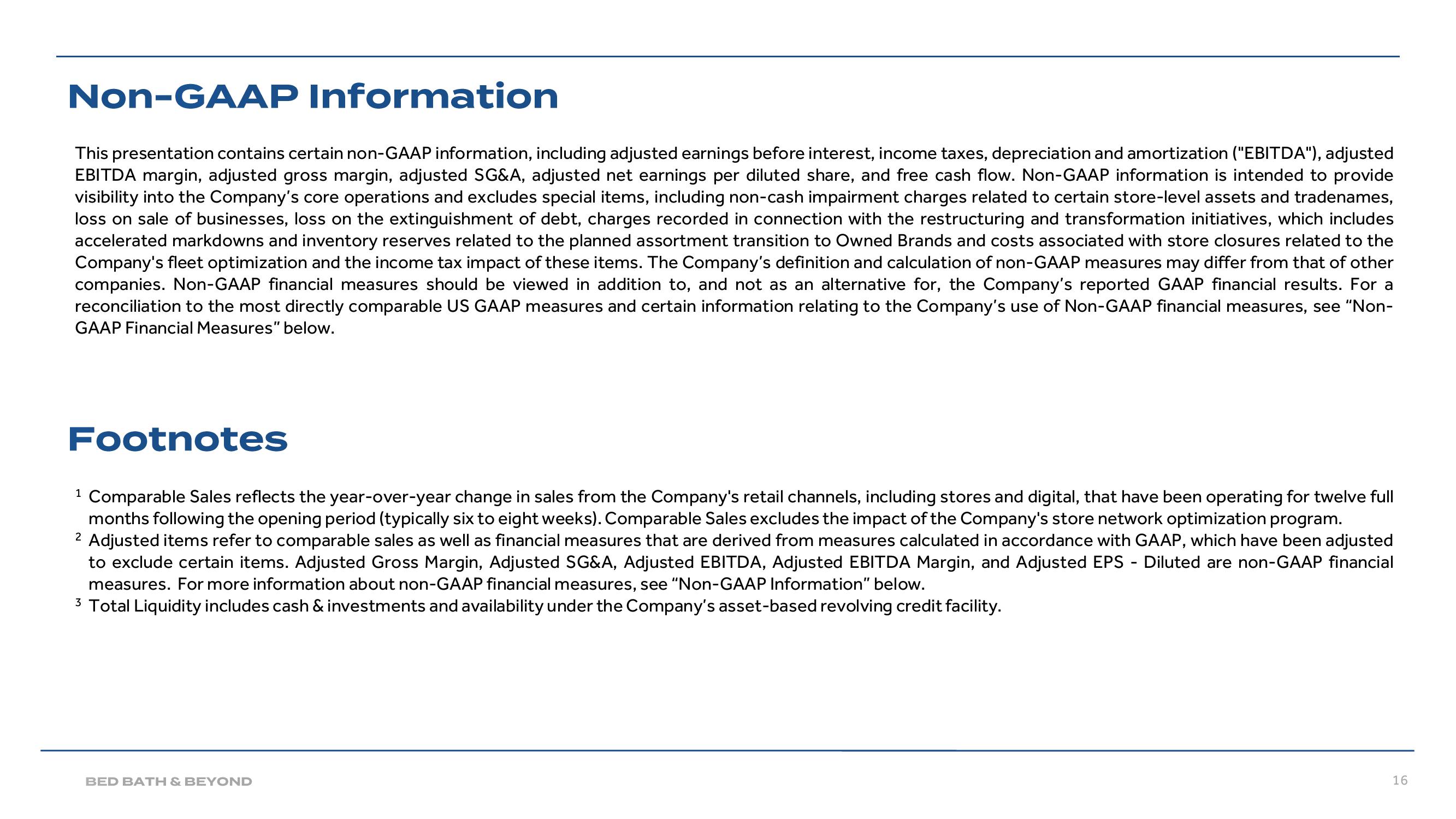 Bed Bath & Beyond Results Presentation Deck slide image #16