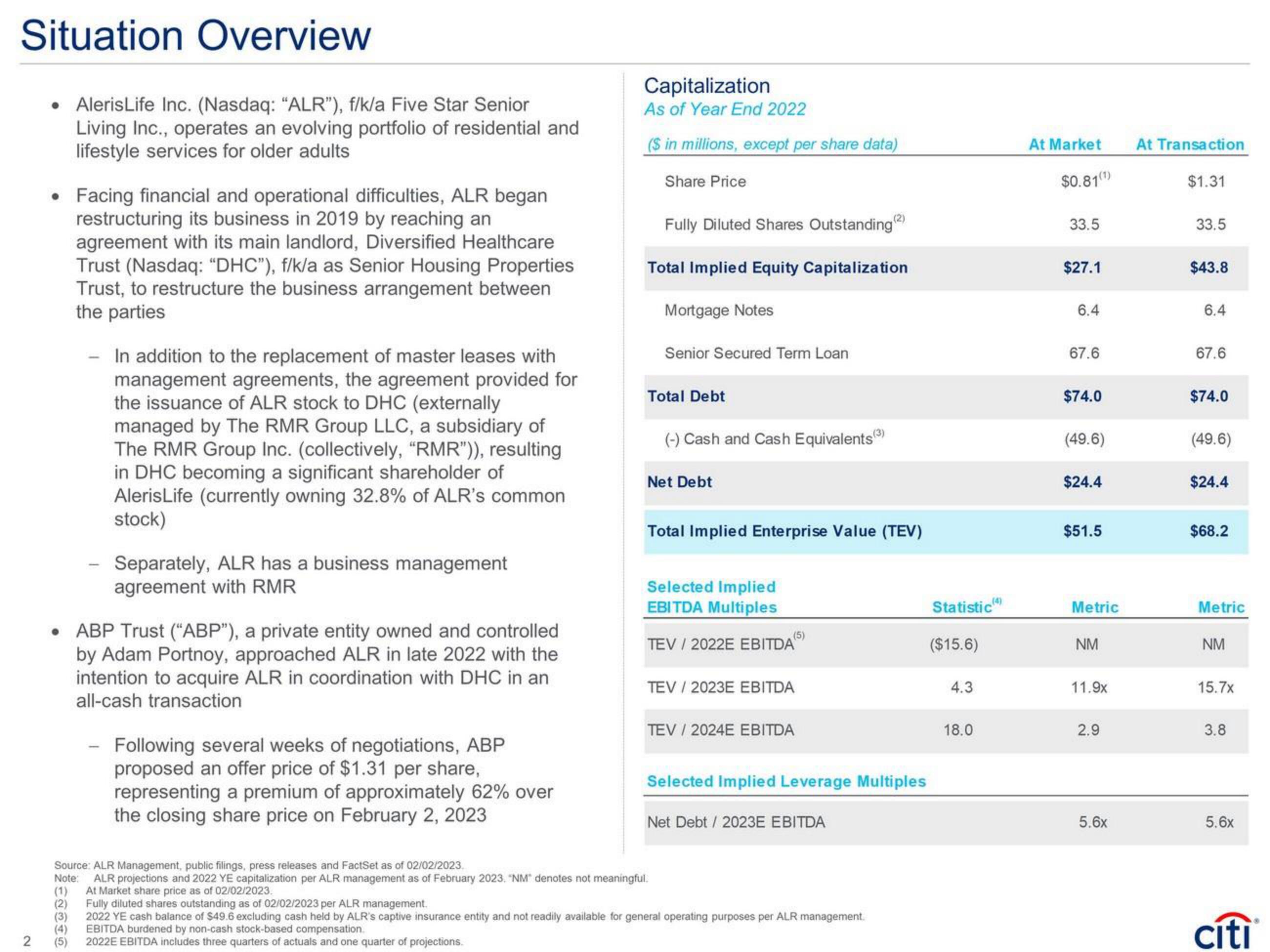 Citi Investment Banking Pitch Book slide image #4