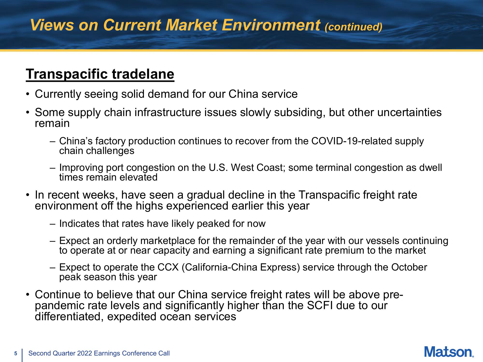 Matson Results Presentation Deck slide image #5