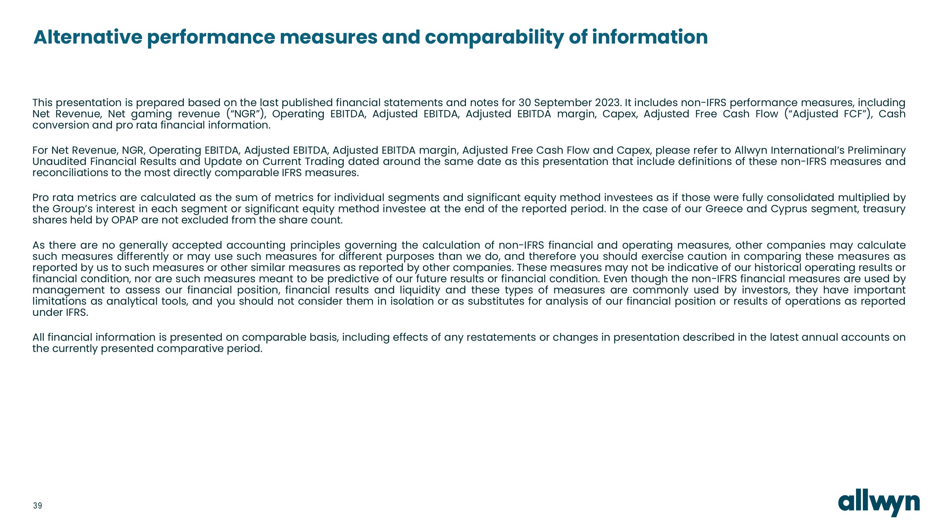 Allwyn Investor Conference Presentation Deck slide image #39