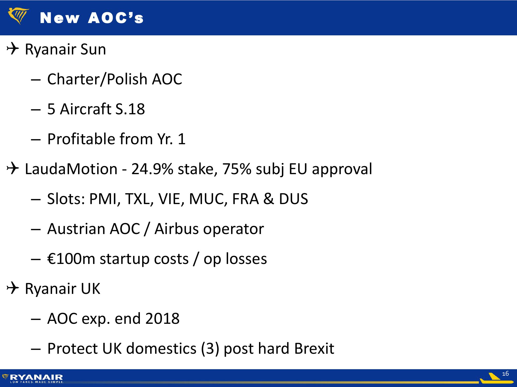 Ryanair FY Results – May 2018 slide image #16