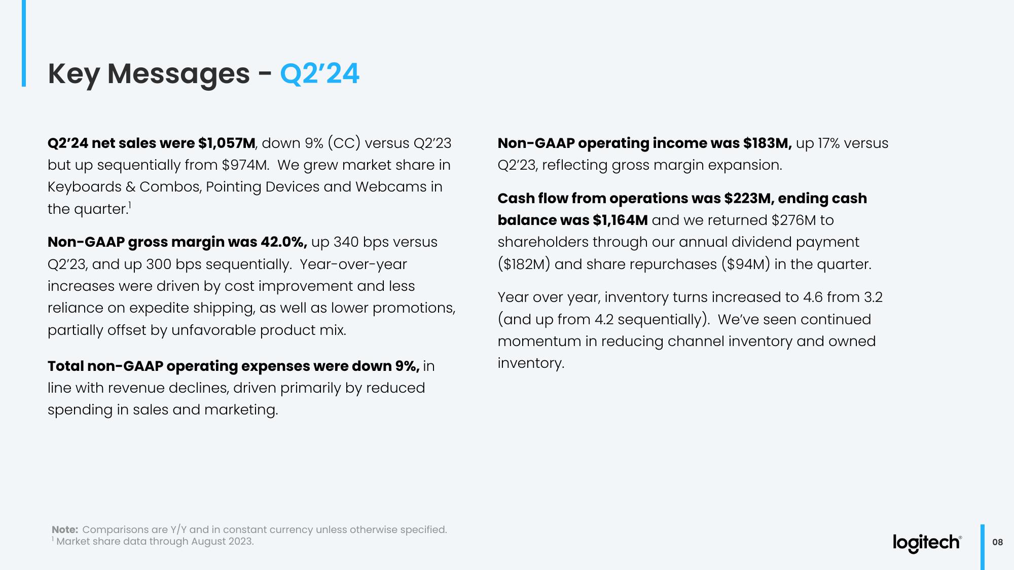 Q2 Fiscal Year 2024 Financial Results slide image #8