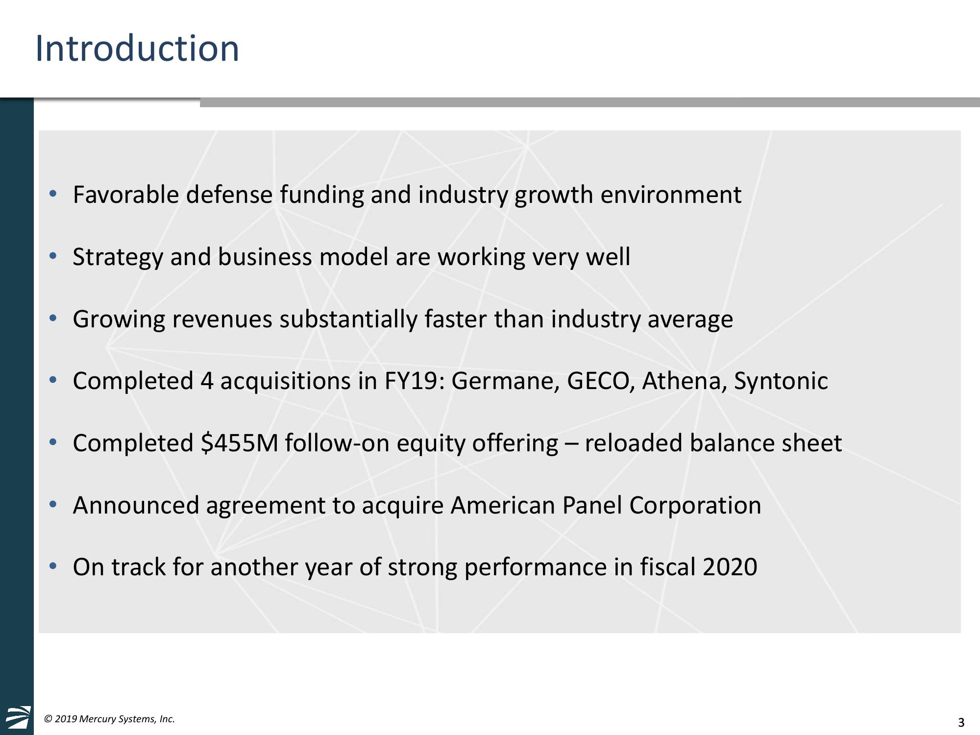 4th Quarter and Full Fiscal Year 2019 Financial Results & American Panel Corporation Acquisition Overview slide image #3