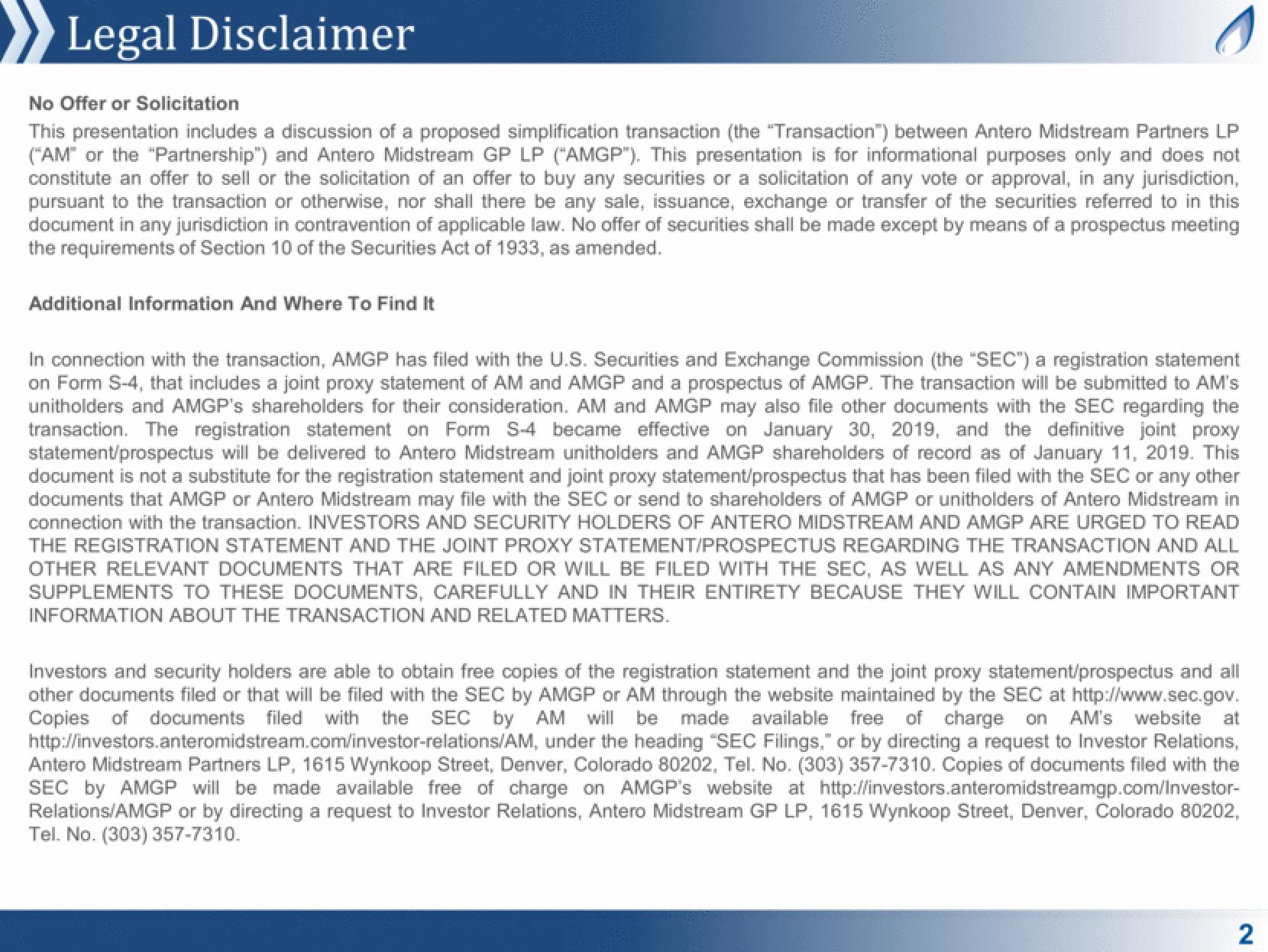 Antero Midstream Partners Investor Presentation Deck slide image #2