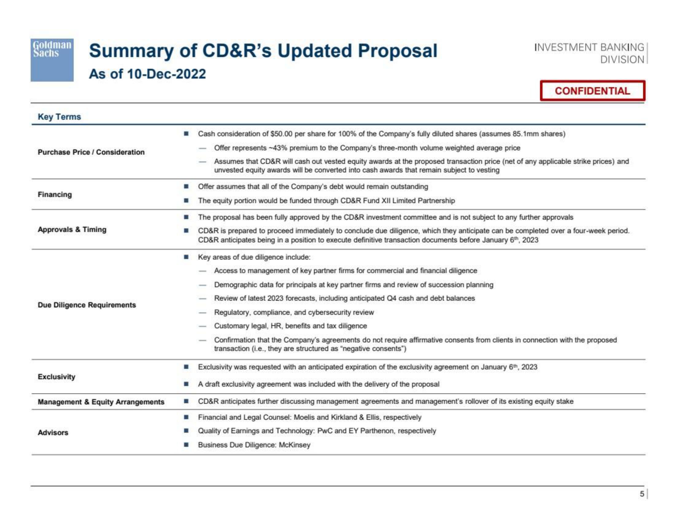 Goldman Sachs Investment Banking Pitch Book slide image #6