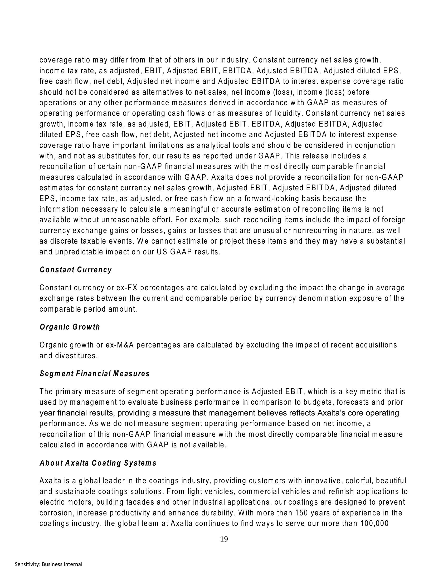 Axalta Coating Systems (AXTA) Fourth Quarter and Full Year 2020 Financial Results slide image #19