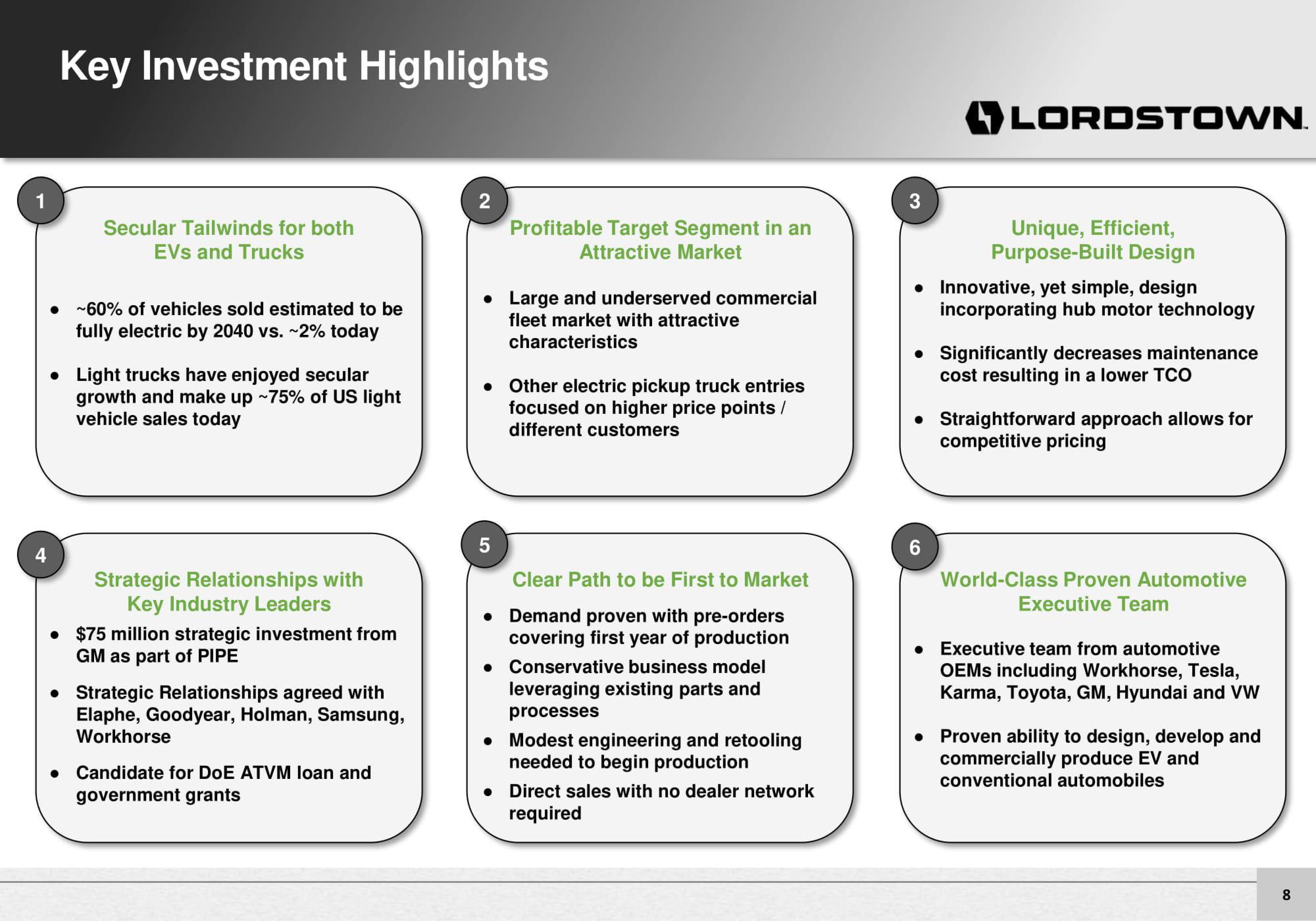 Lordstown Motors Investor Presentation Deck slide image #8