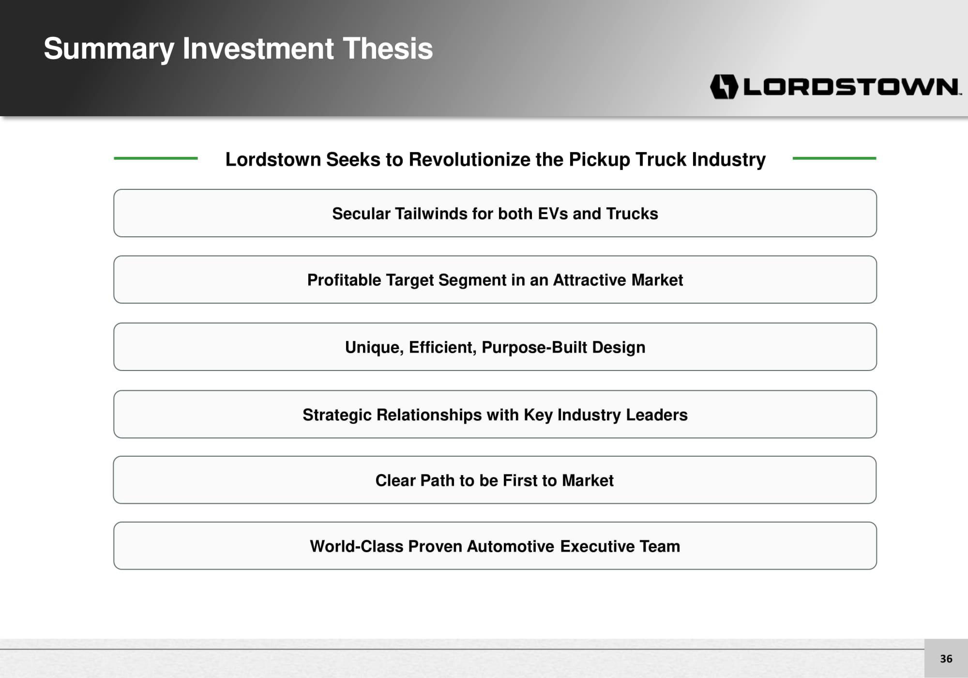 Lordstown Motors Investor Presentation Deck slide image #36