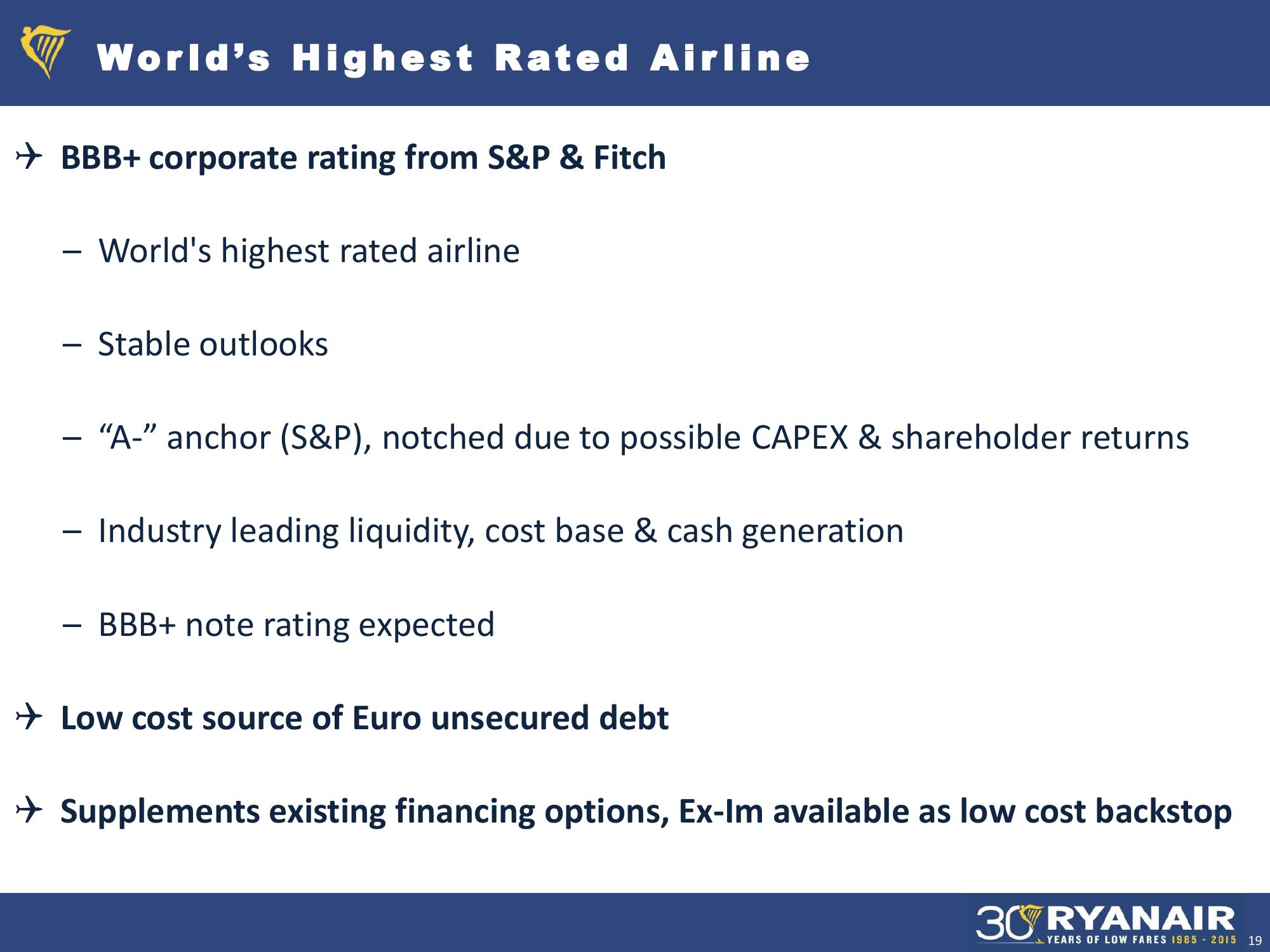 Ryanair Debt Investor Update slide image #19