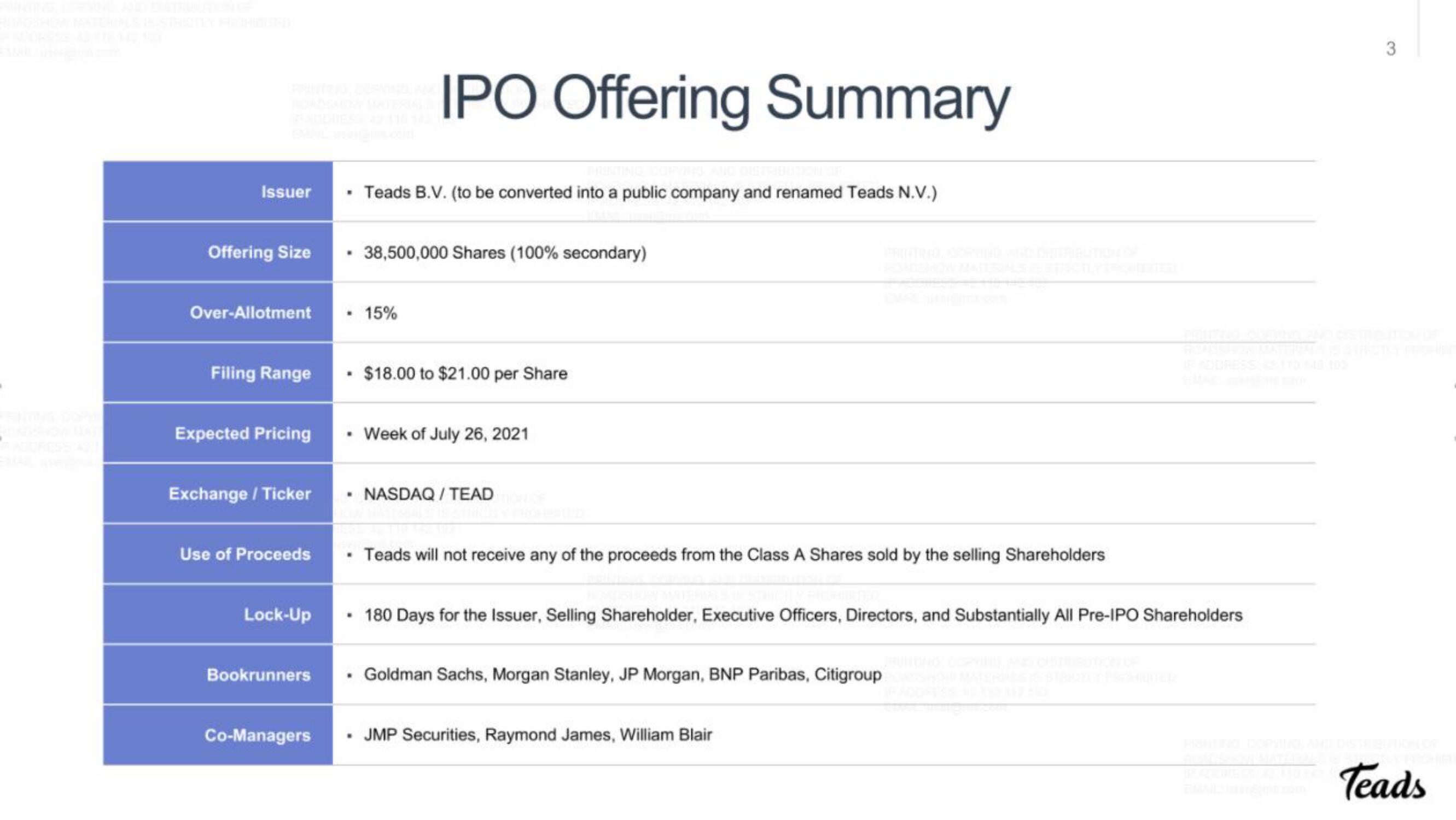 Teads IPO Presentation Deck slide image #3