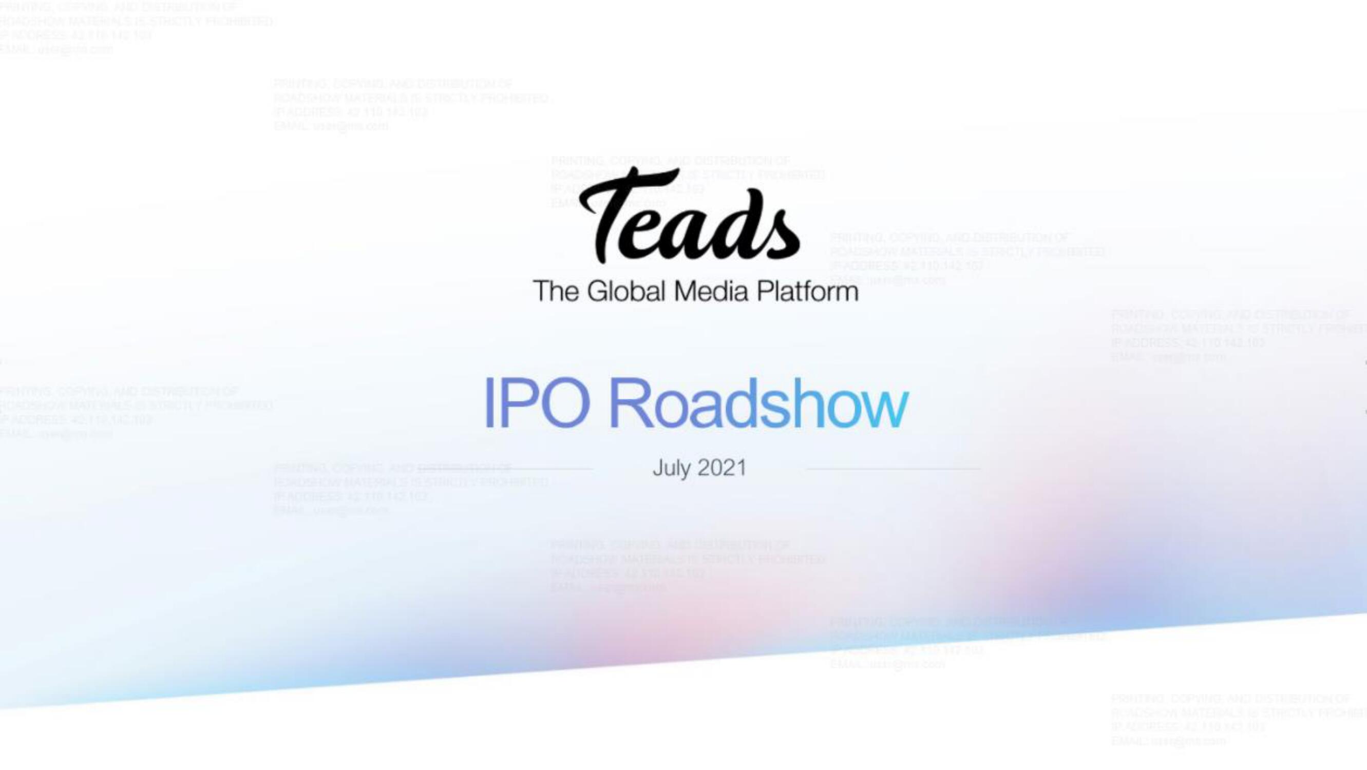 Teads IPO Presentation Deck image