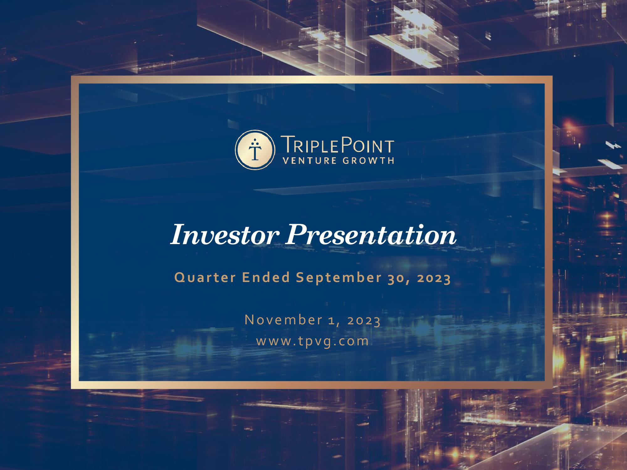 Investor Presentation Quarter Ended September 30, 2023 image