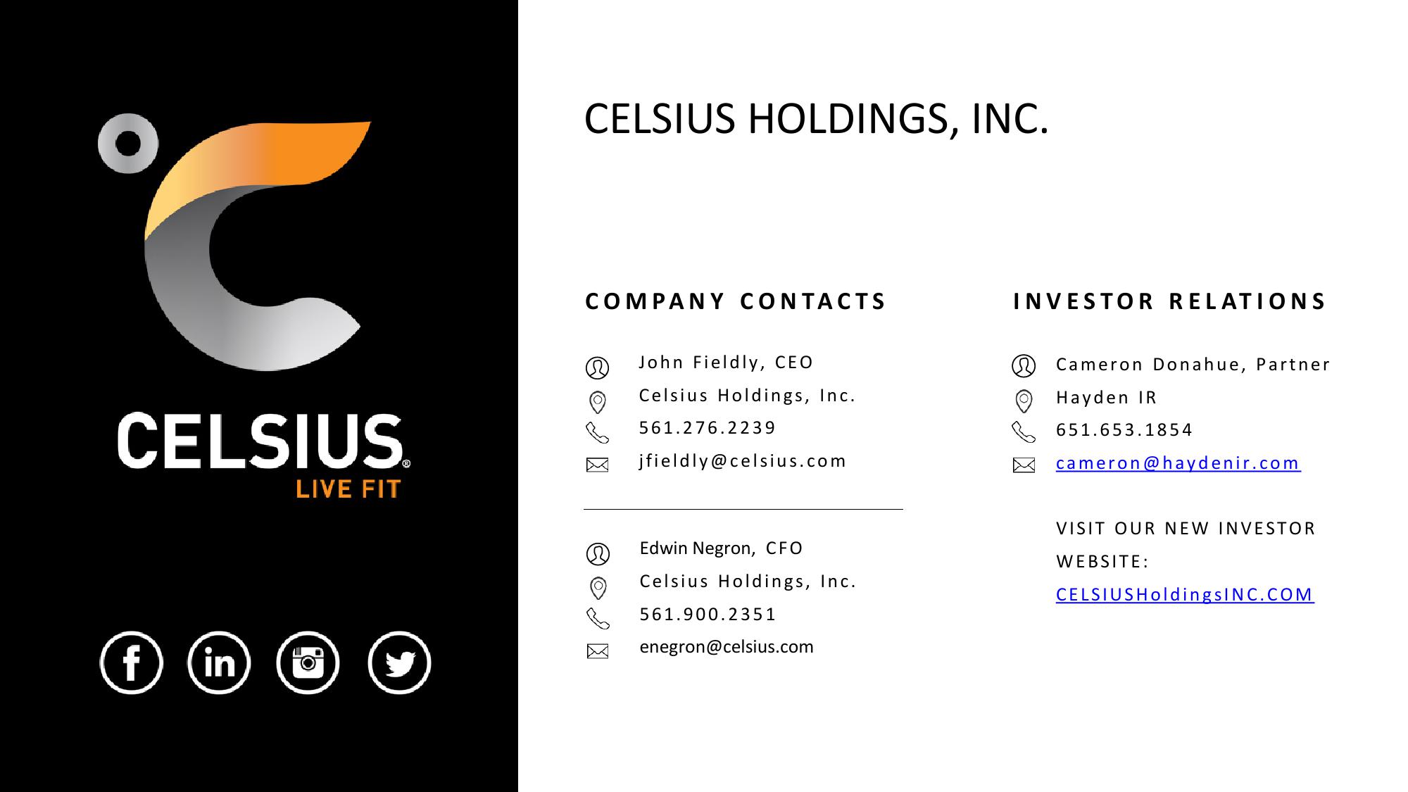 Celsius Holdings Investor Presentation Deck slide image #39