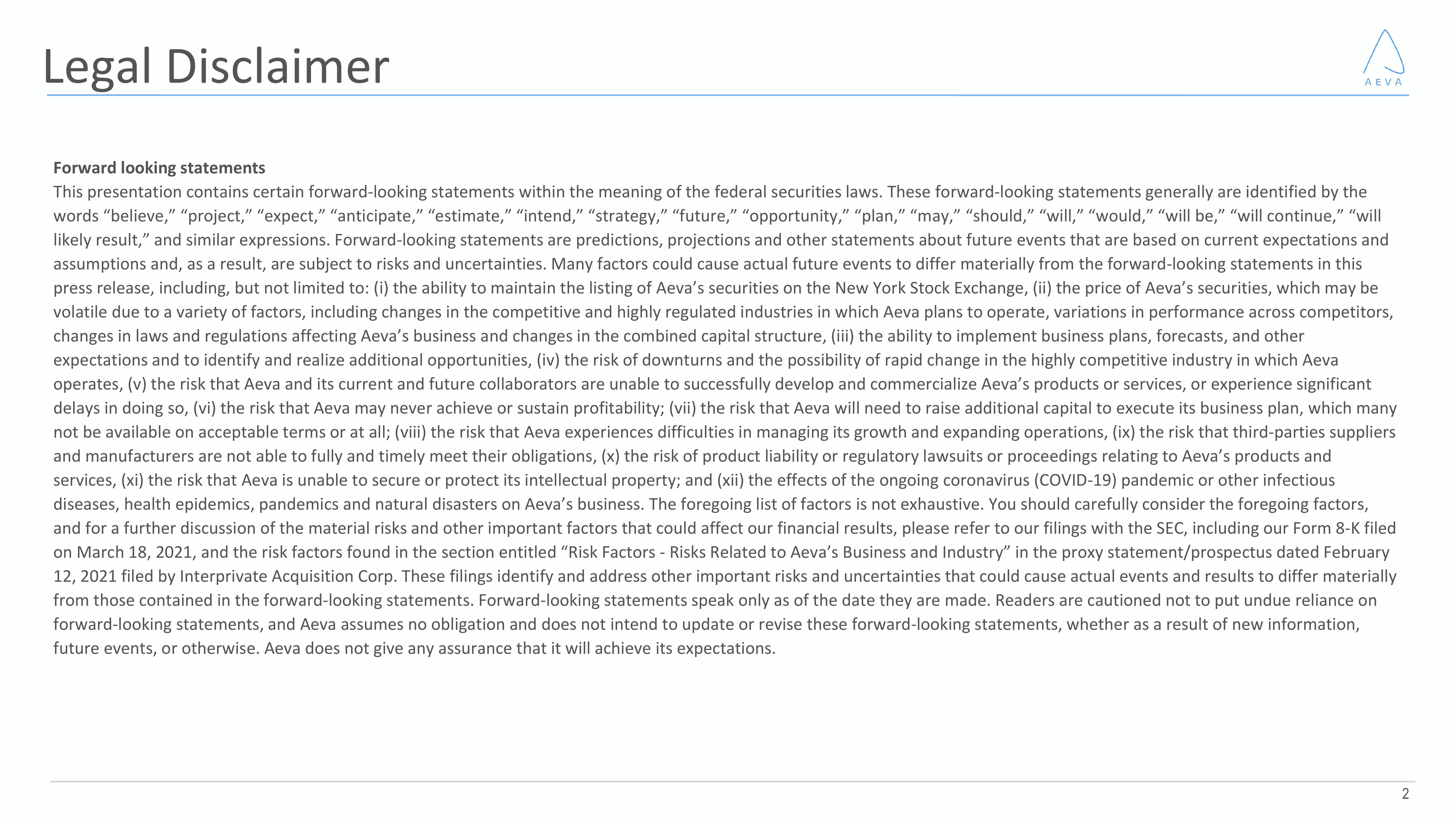 Aeva Results Presentation Deck slide image #2